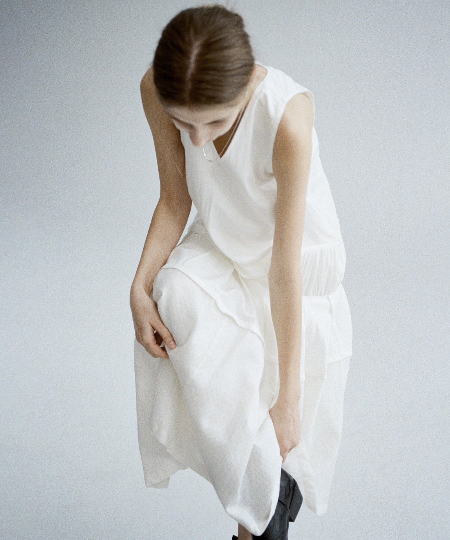 Contrast Panel Tie Detail Dress