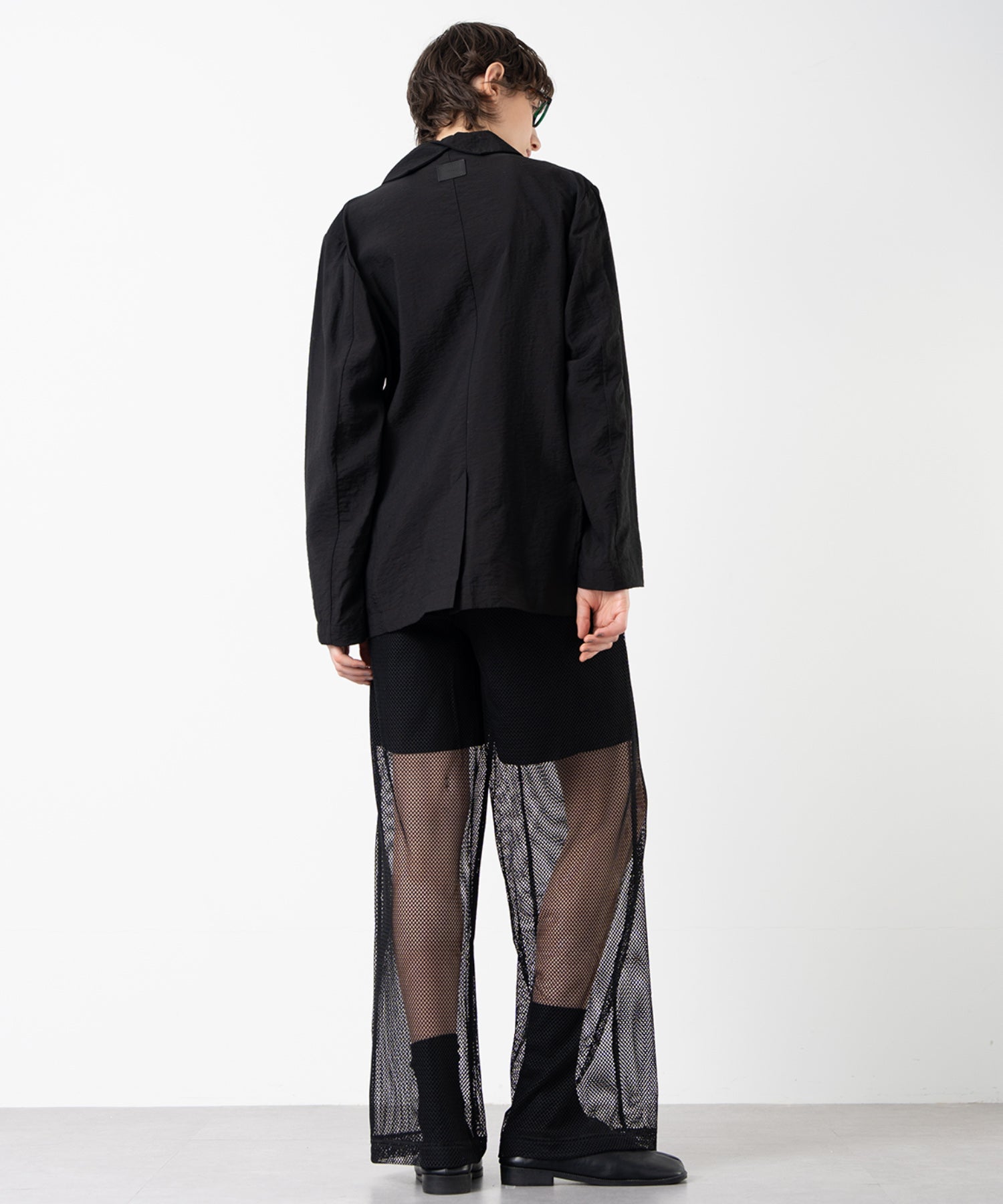 Mesh Contrast Wide-Leg Pants