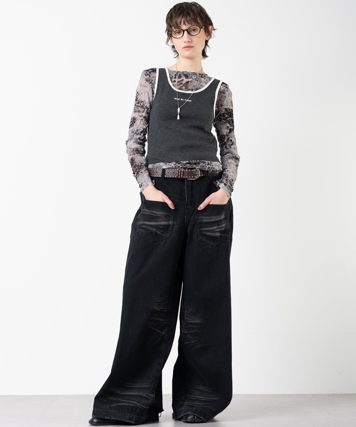 Cropped Wool Touch Knit Tank