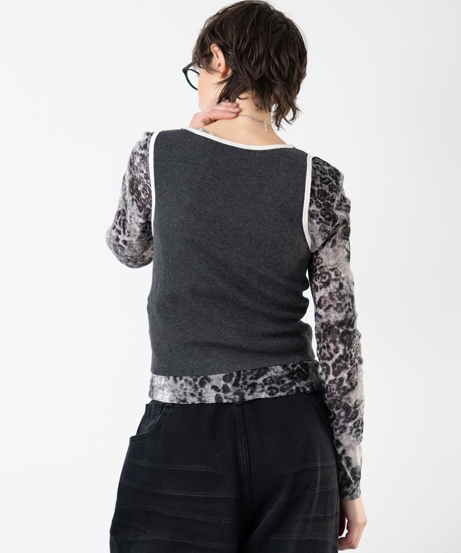 Cropped Wool Touch Knit Tank