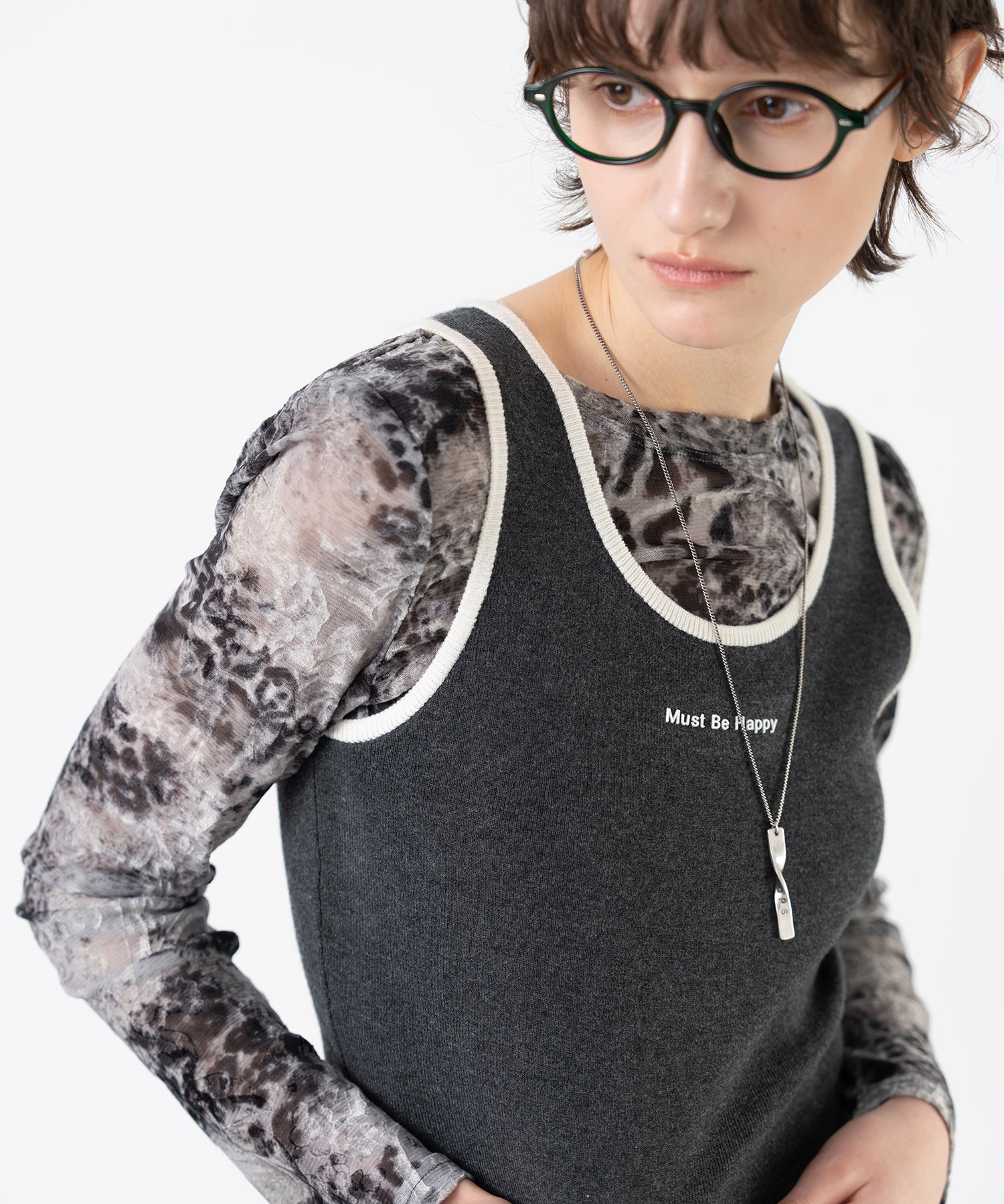 Cropped Wool Touch Knit Tank