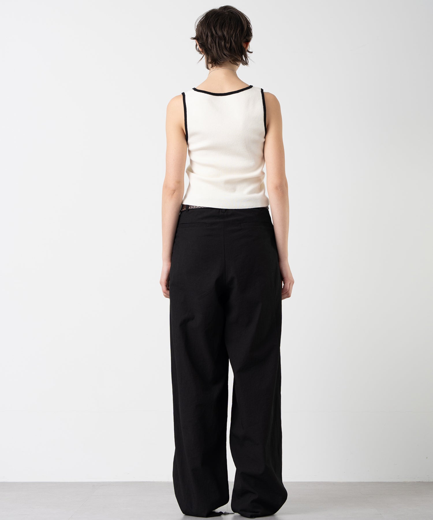 Cropped Wool Touch Knit Tank