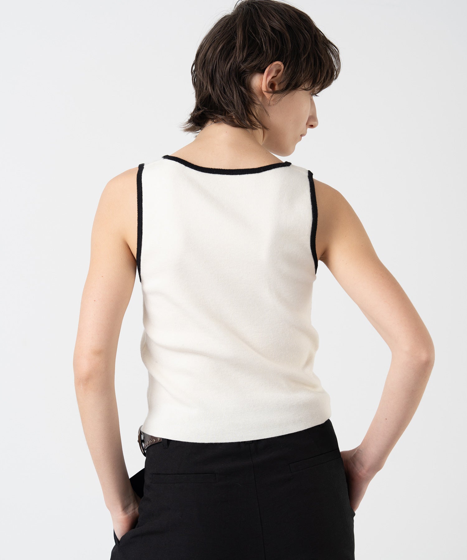 Cropped Wool Touch Knit Tank