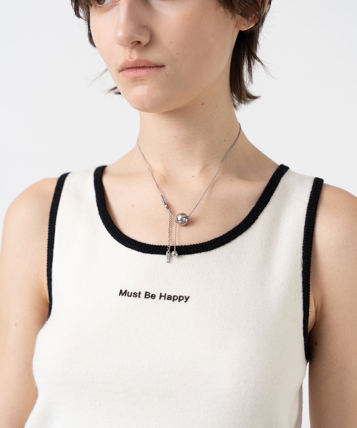 Cropped Wool Touch Knit Tank