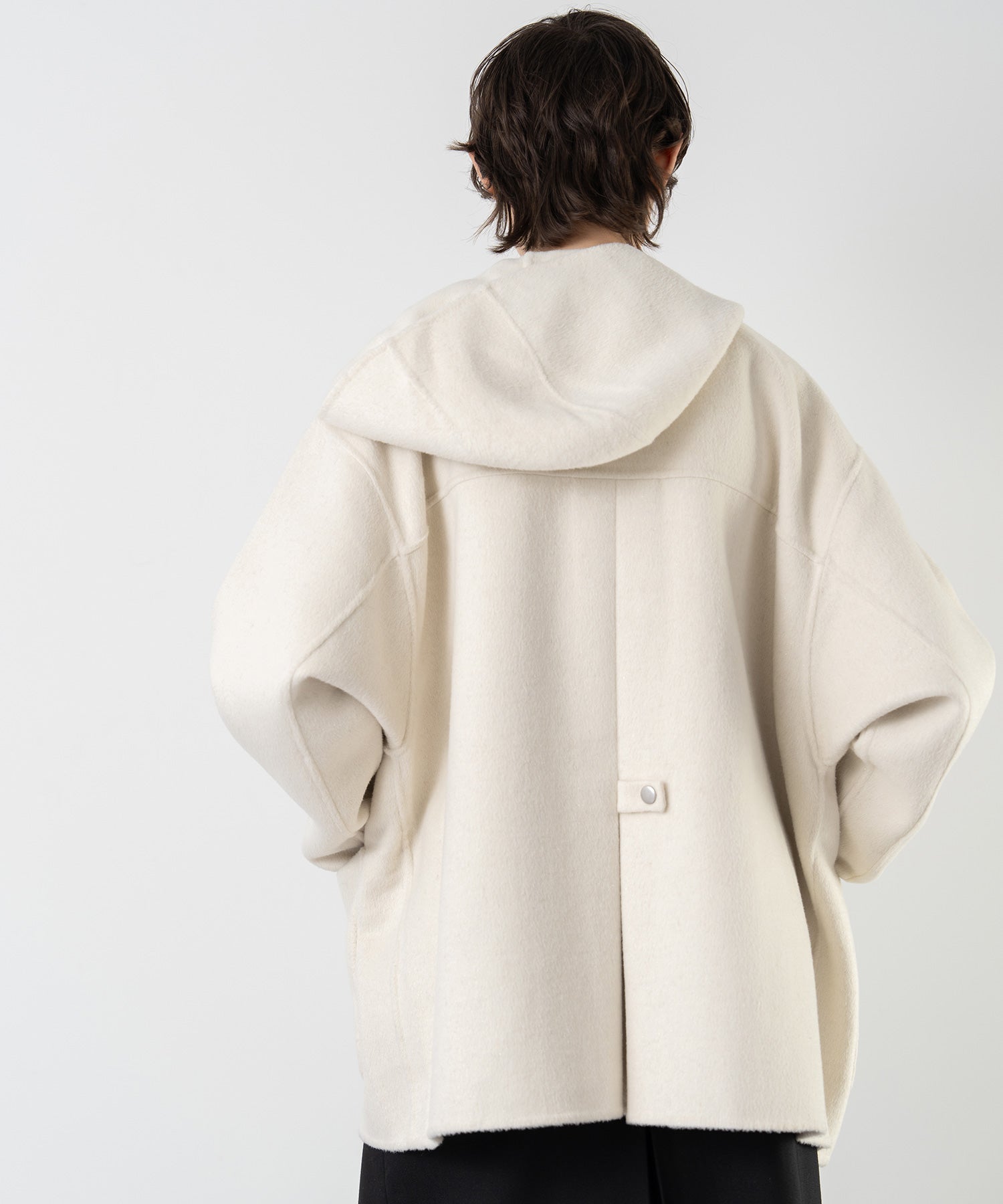 Zip-Up Wool Blend Short Coat