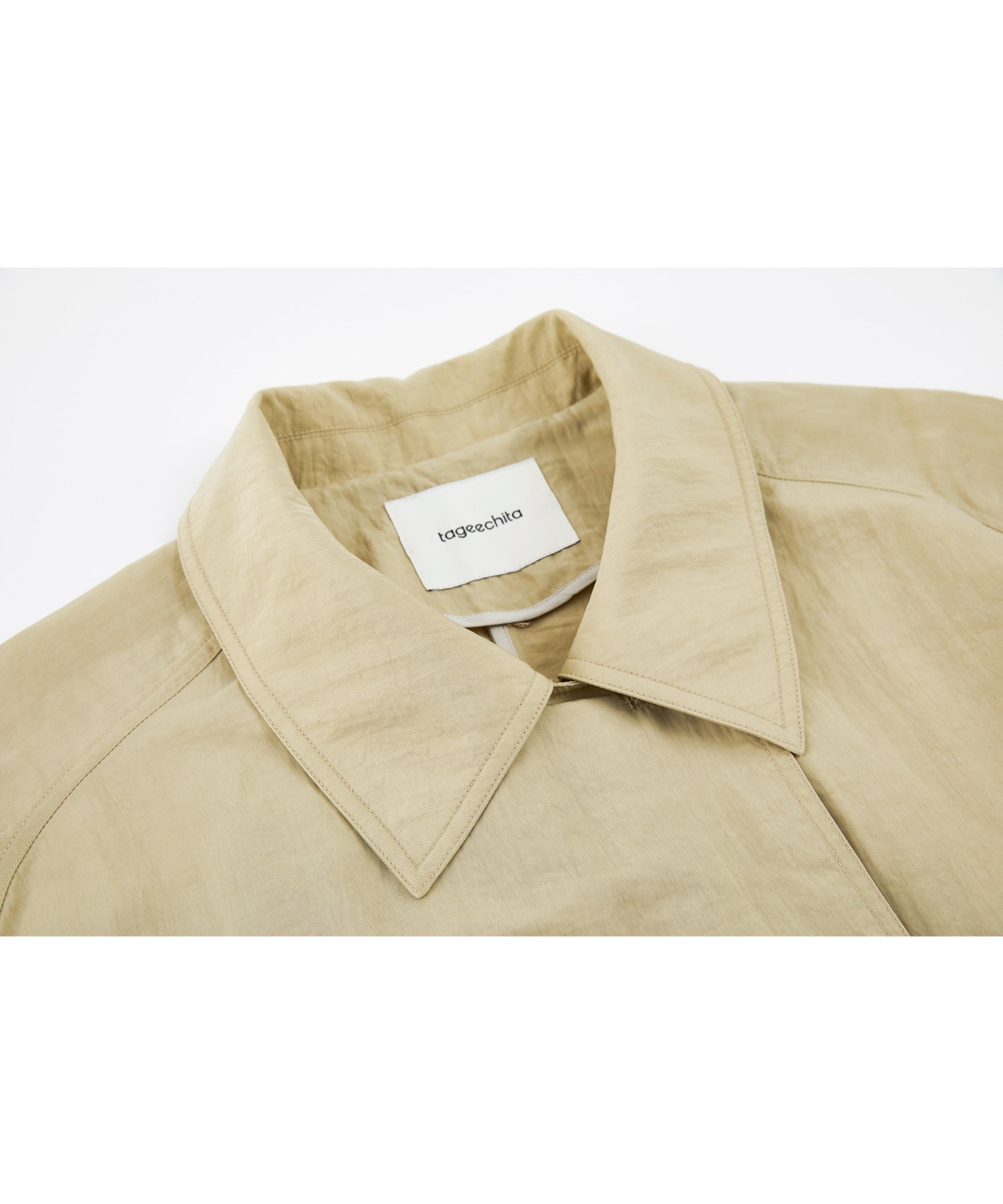 Lightweight Crinkled Fabric Longline Coat with Detachable Belt
