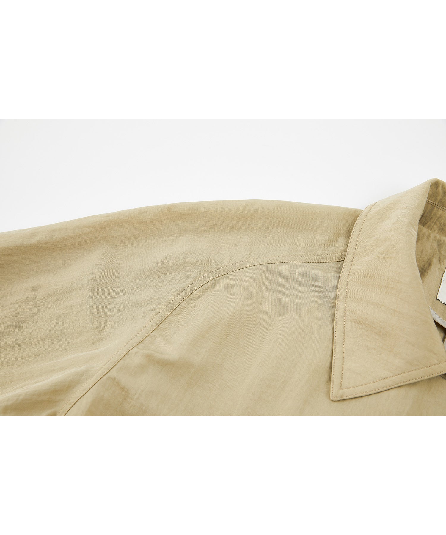 Lightweight Crinkled Fabric Longline Coat with Detachable Belt