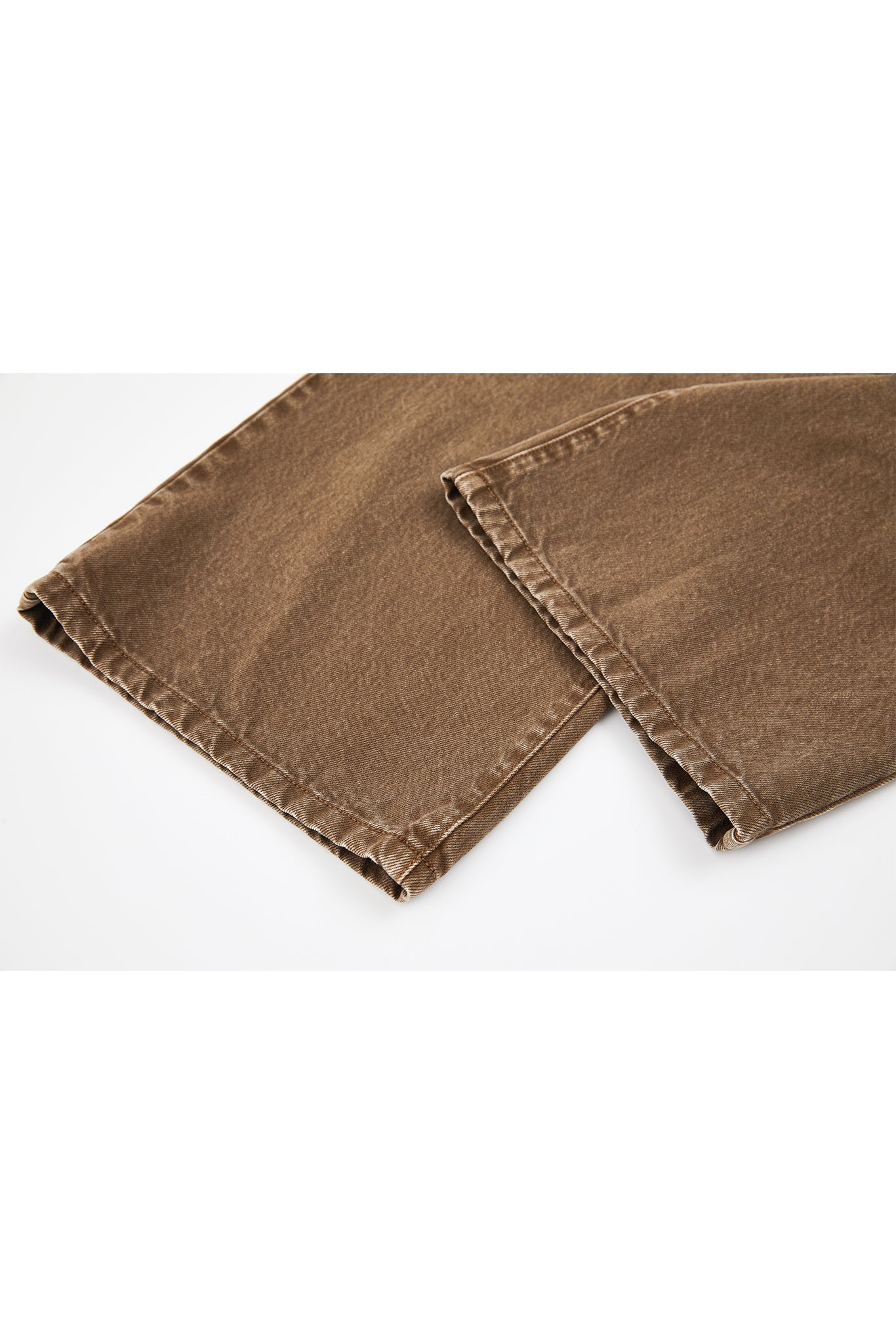 Basic Narrow Straight Brown Denim Pants