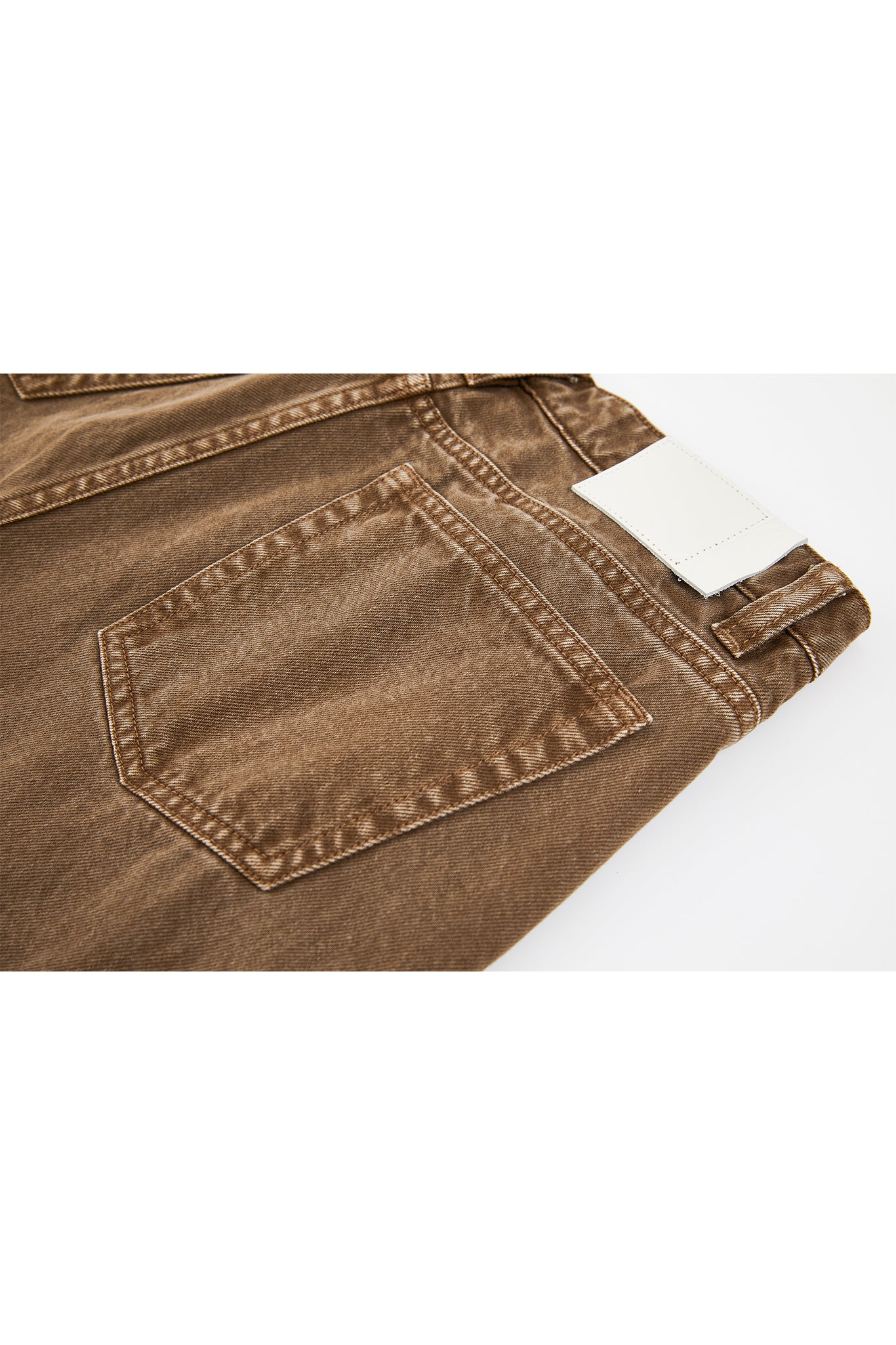 Basic Narrow Straight Brown Denim Pants