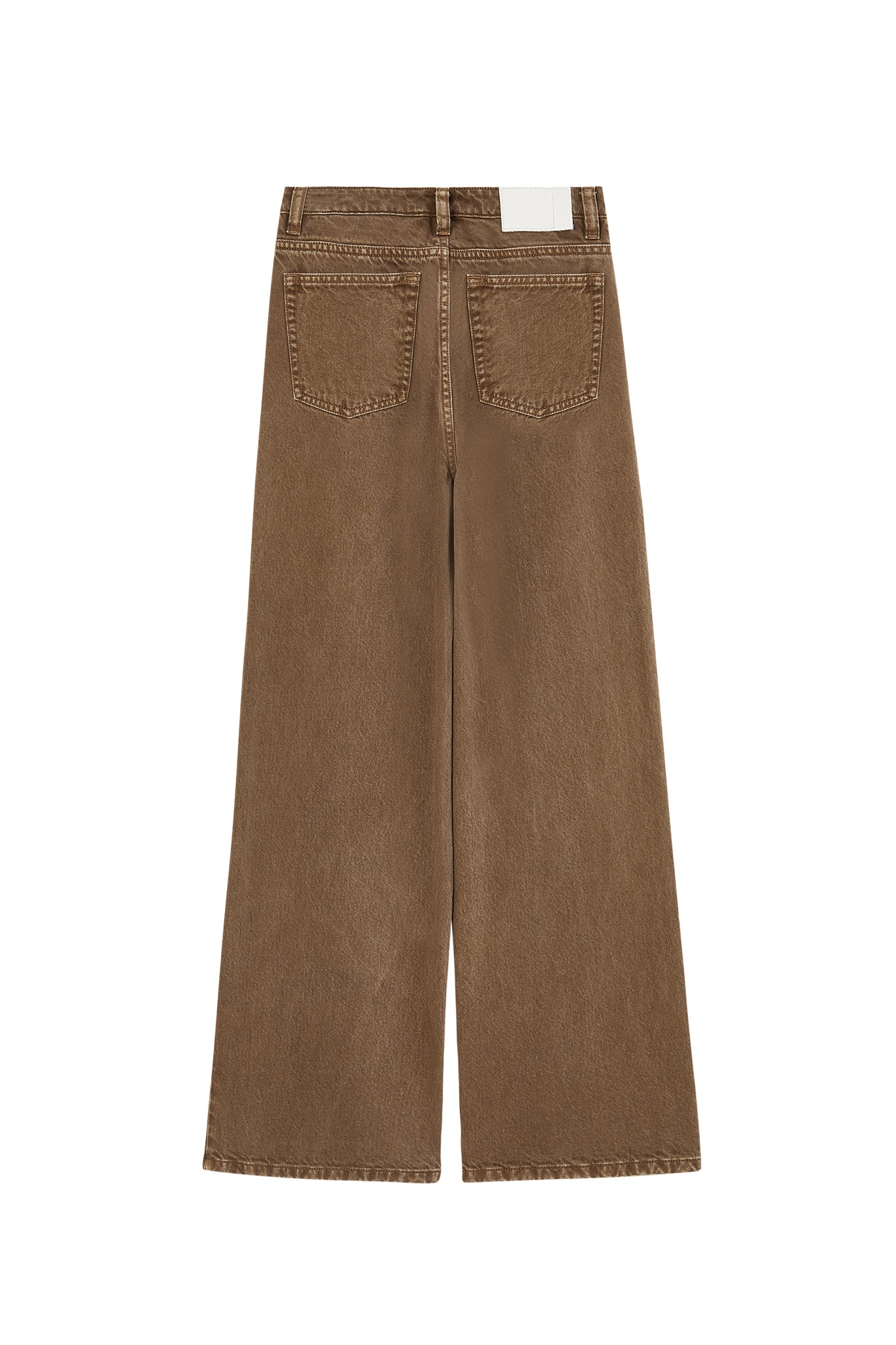 Basic Narrow Straight Brown Denim Pants