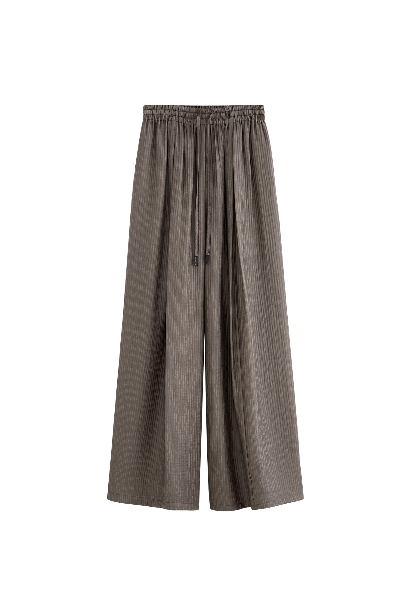 Lightweight Textured Wide-Leg Pants