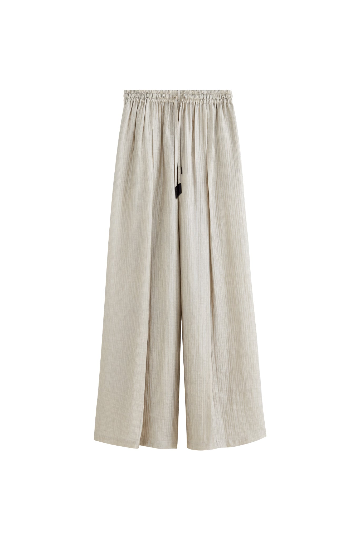 Lightweight Textured Wide-Leg Pants