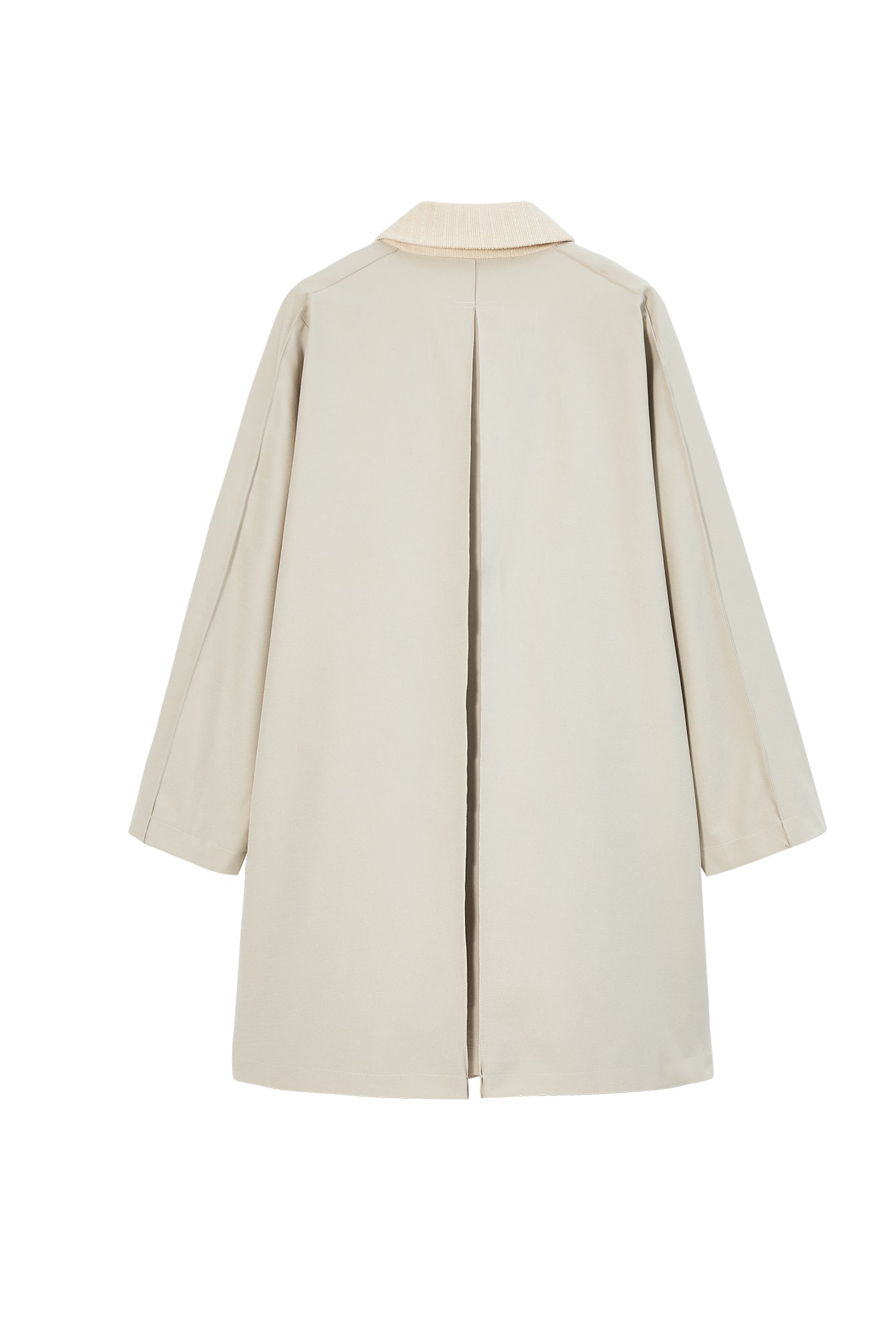 Oversized Corduroy Color-Block Long Coat