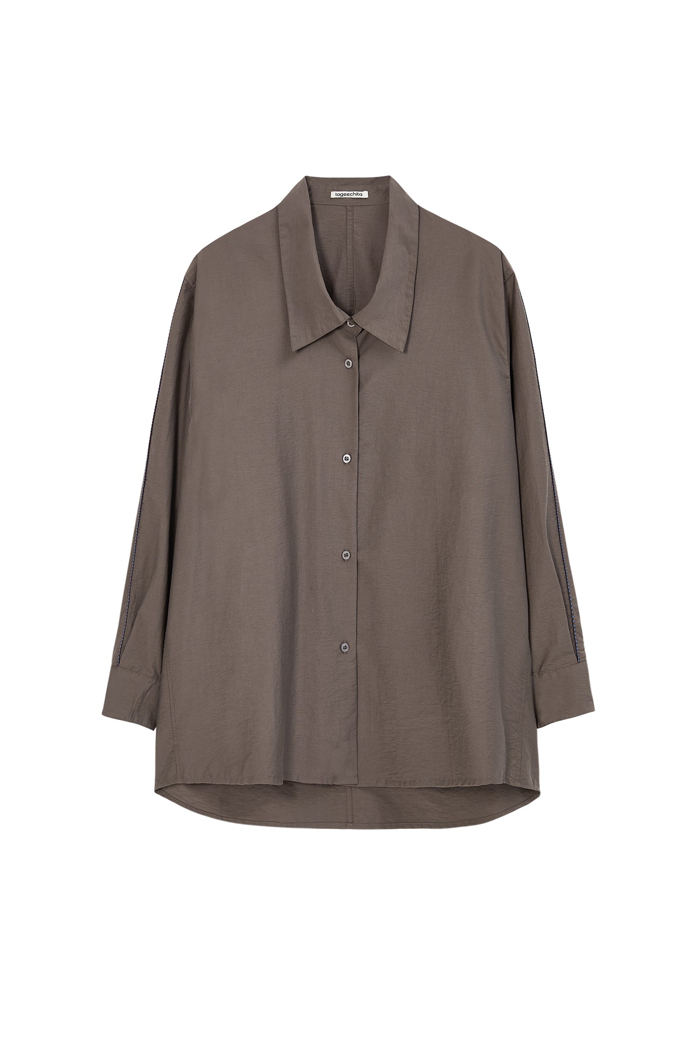 Big Collar Piping Stitch Oversized Shirt