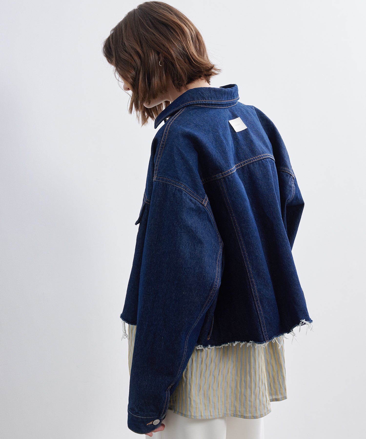 Cropped Cut-Off Denim Jacket