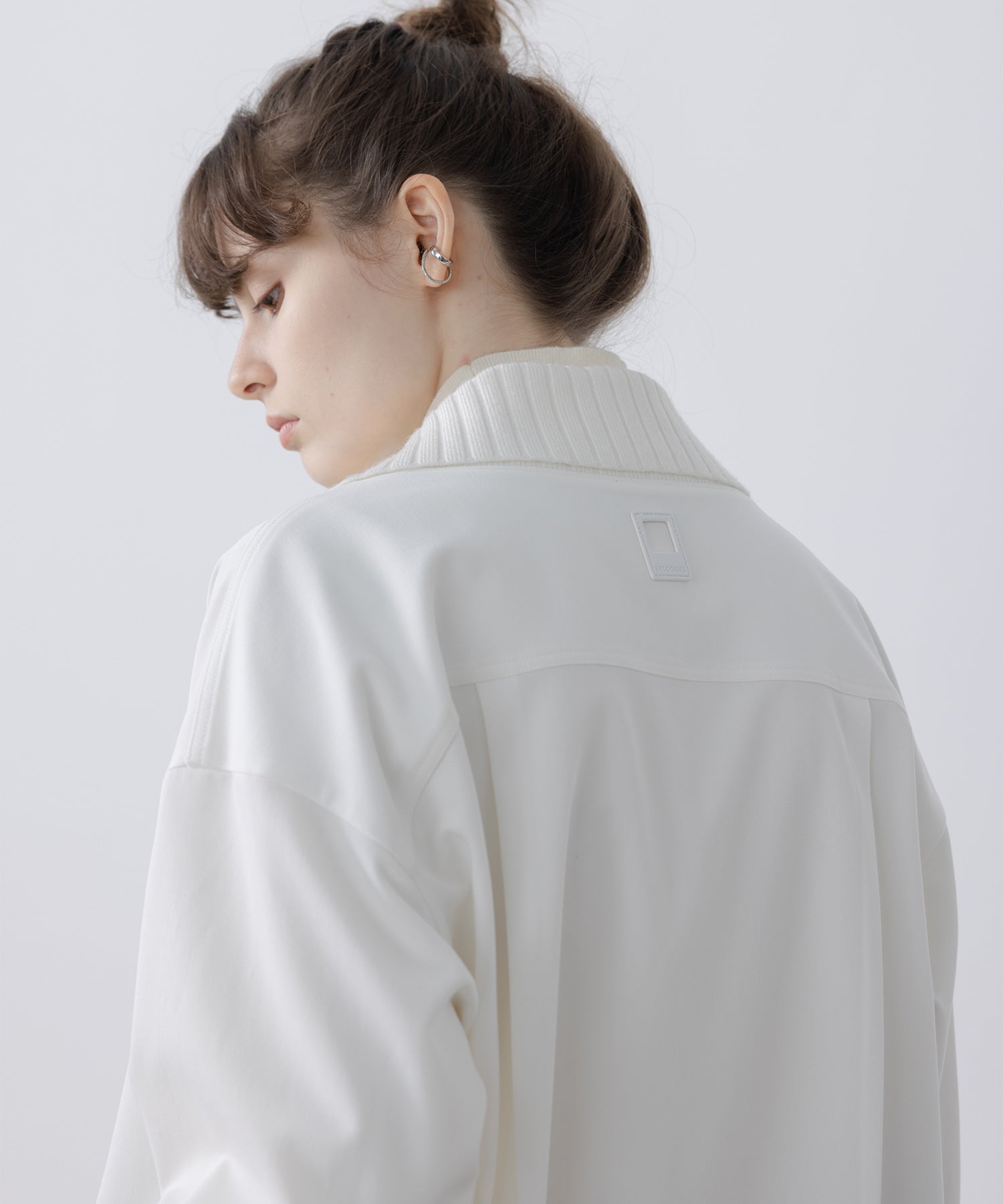 knit ribbed docking overshirt