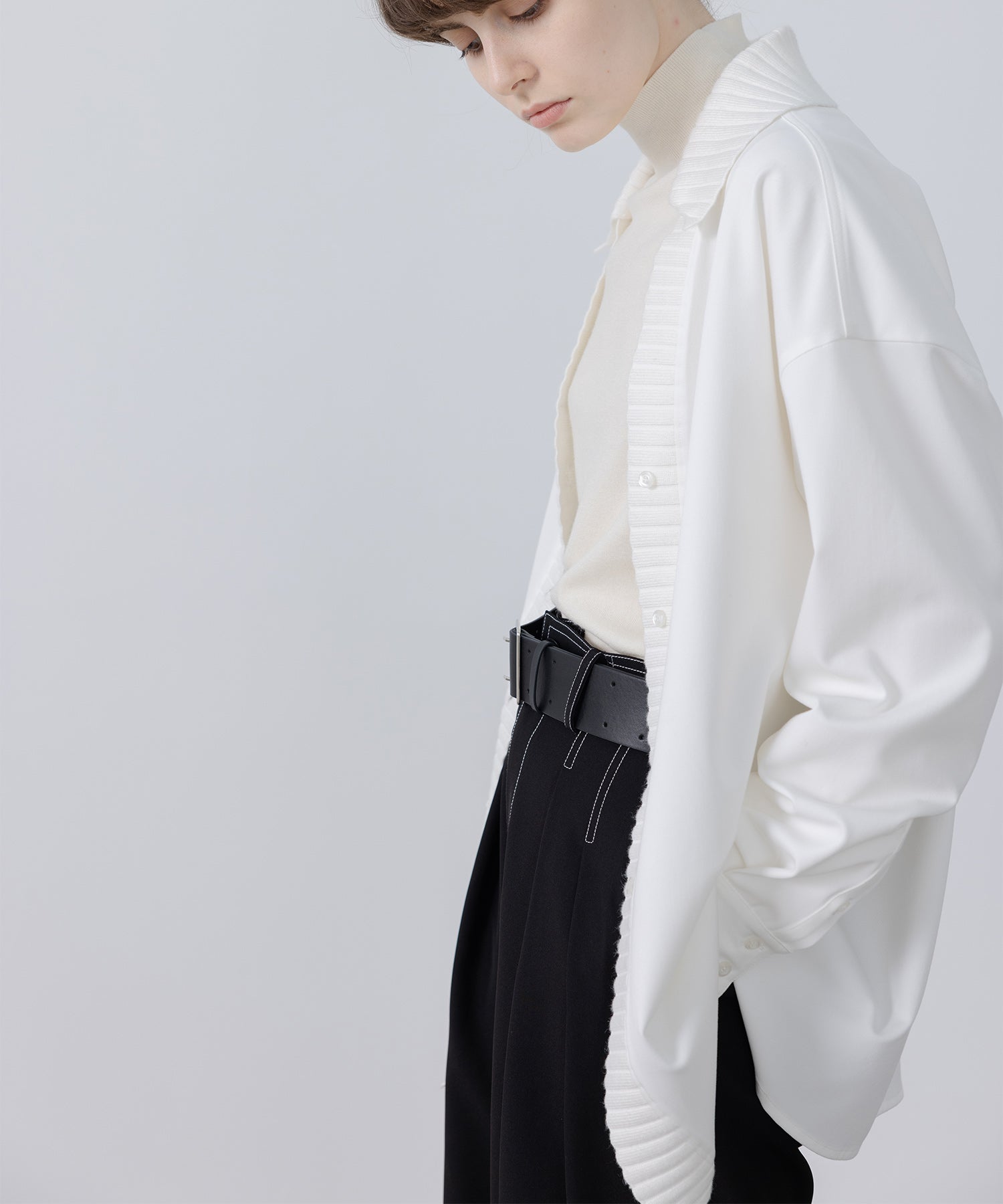 knit ribbed docking overshirt