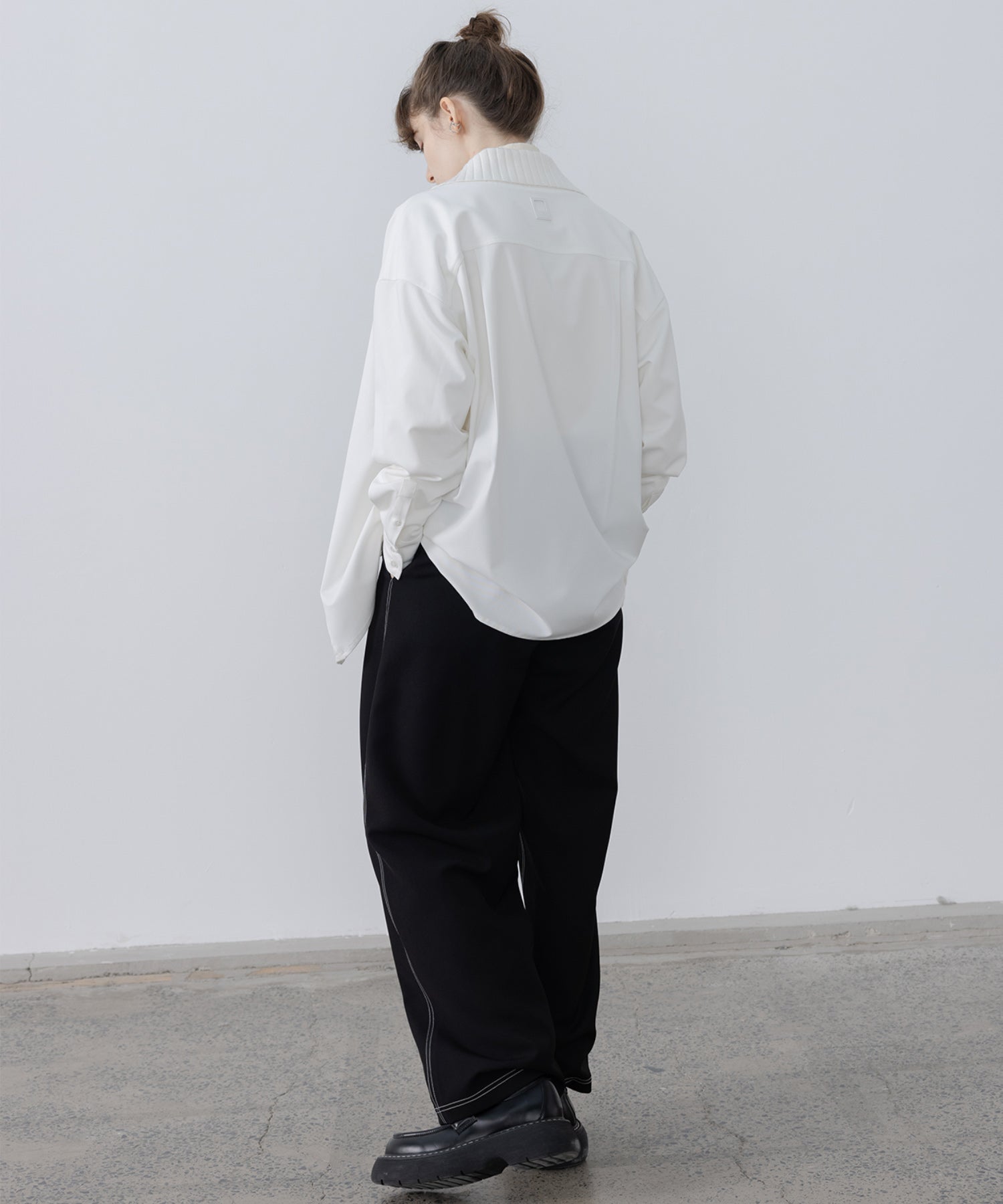 knit ribbed docking overshirt