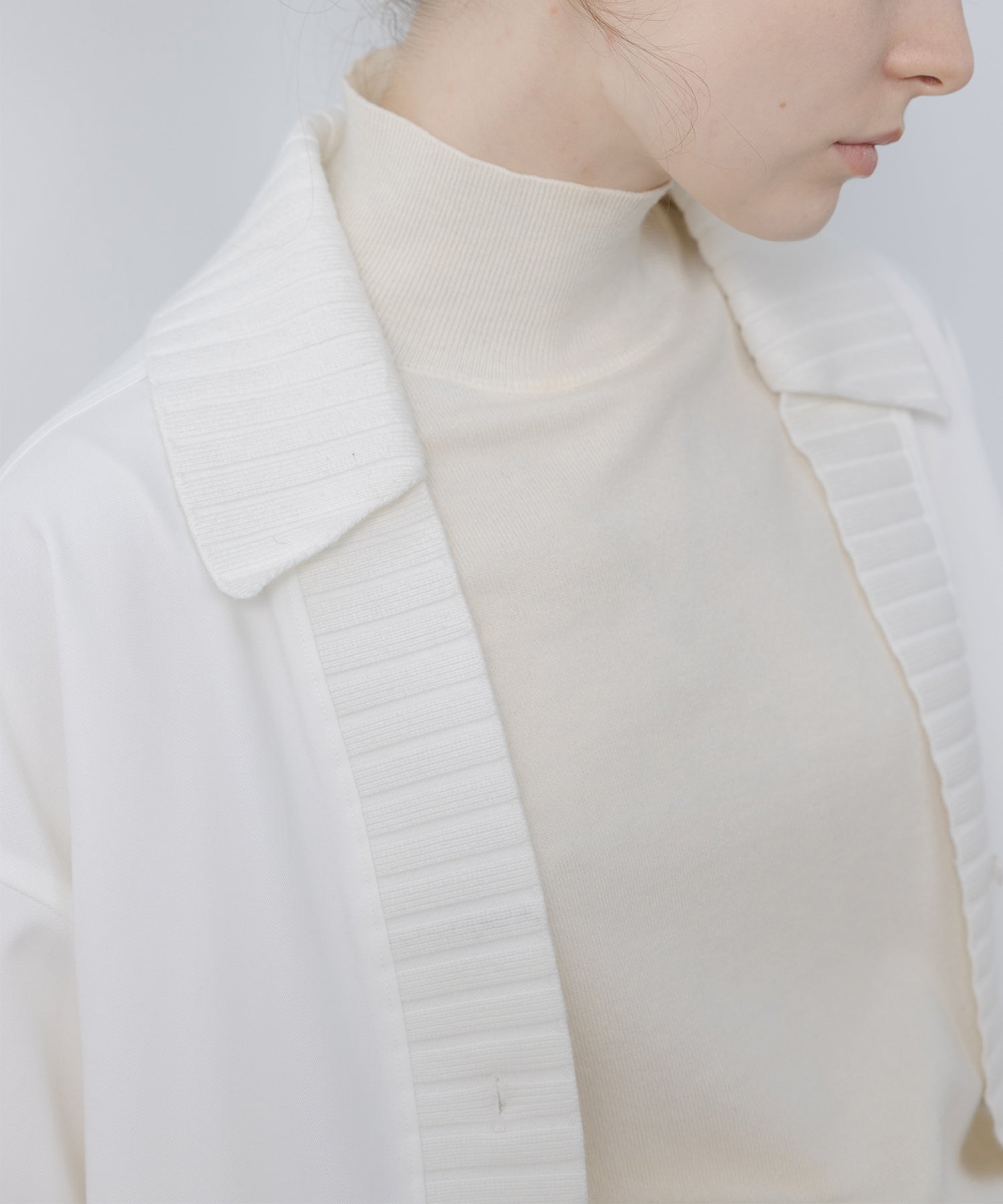 knit ribbed docking overshirt
