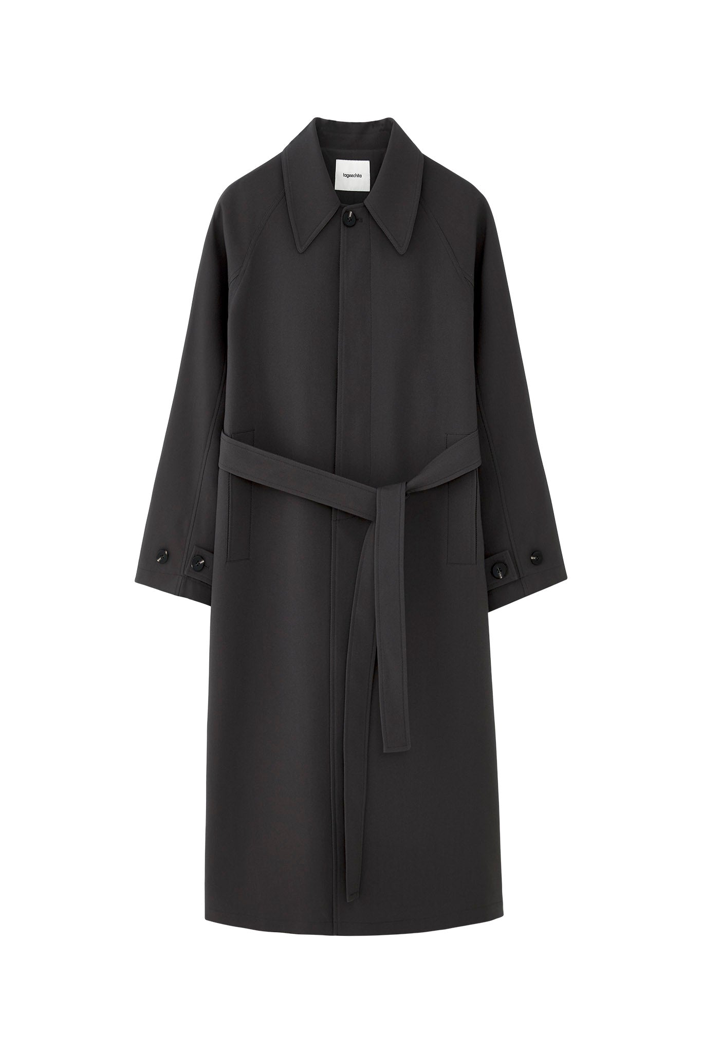 Clean-Cut Longline Coat with Belt – Easy Care Design