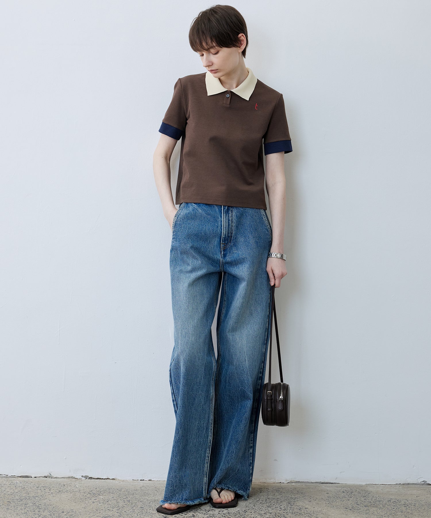Frayed Hem Straight Denim Pants