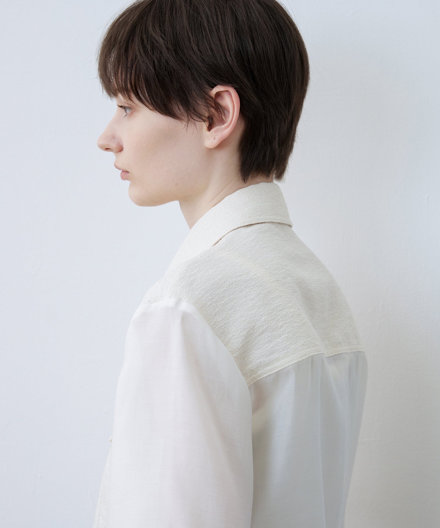 Textured Combo Cropped Shirt
