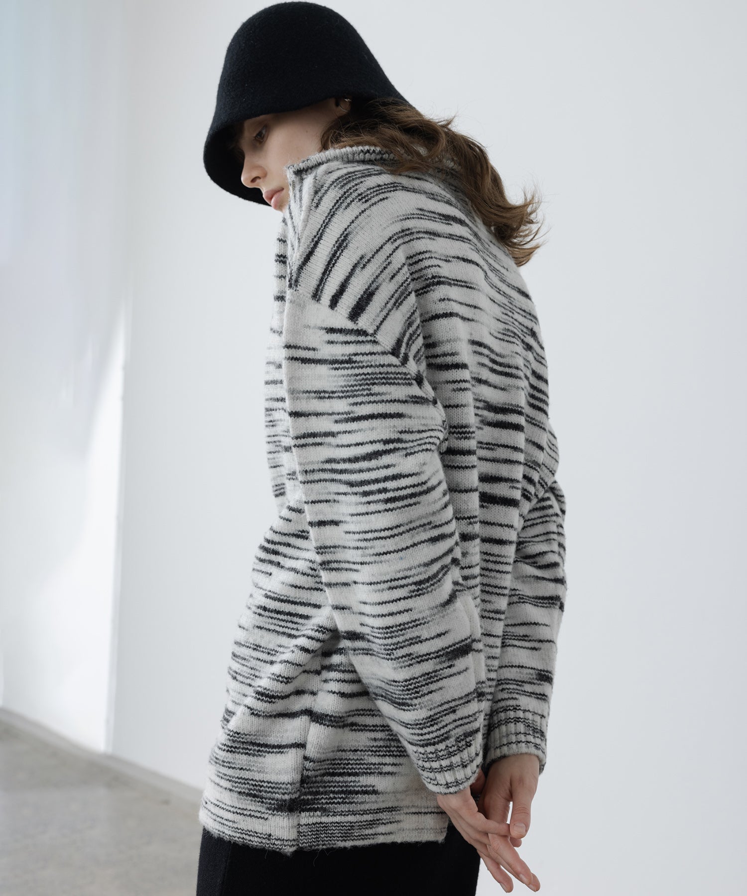 Half-Zip Oversized Polo Knit Pullover