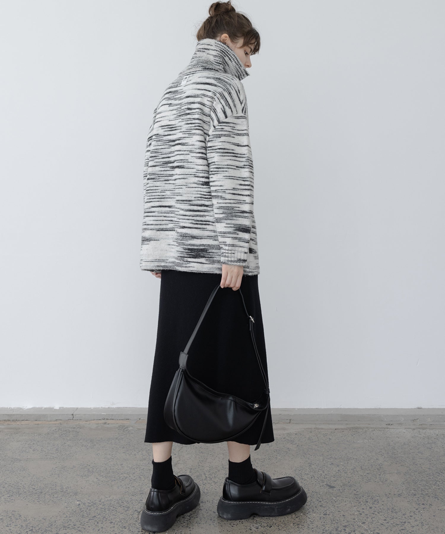 Half-Zip Oversized Polo Knit Pullover