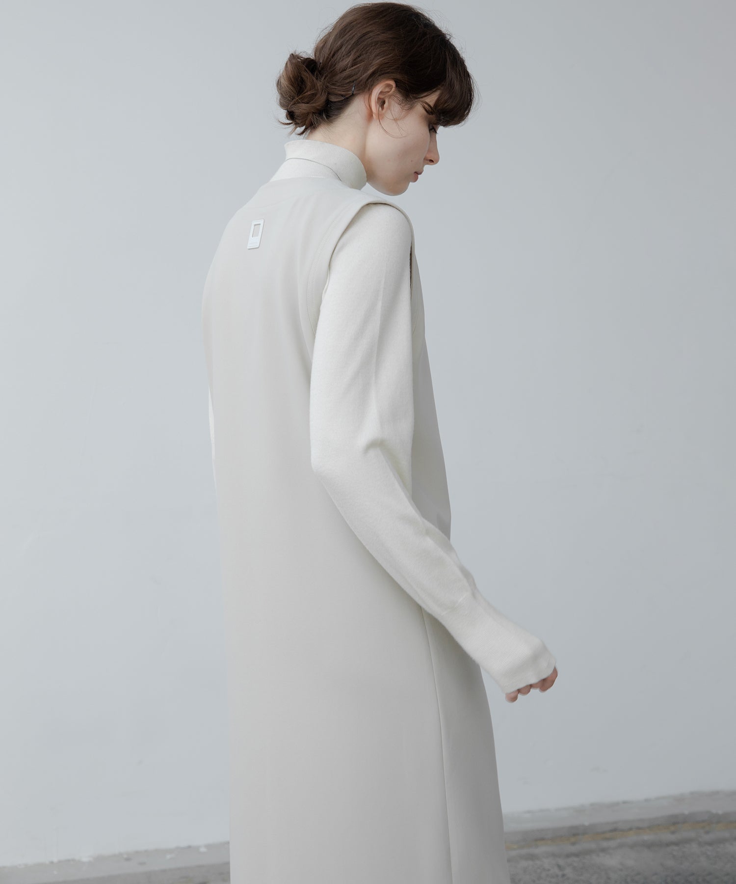 V neck vest long tight dress