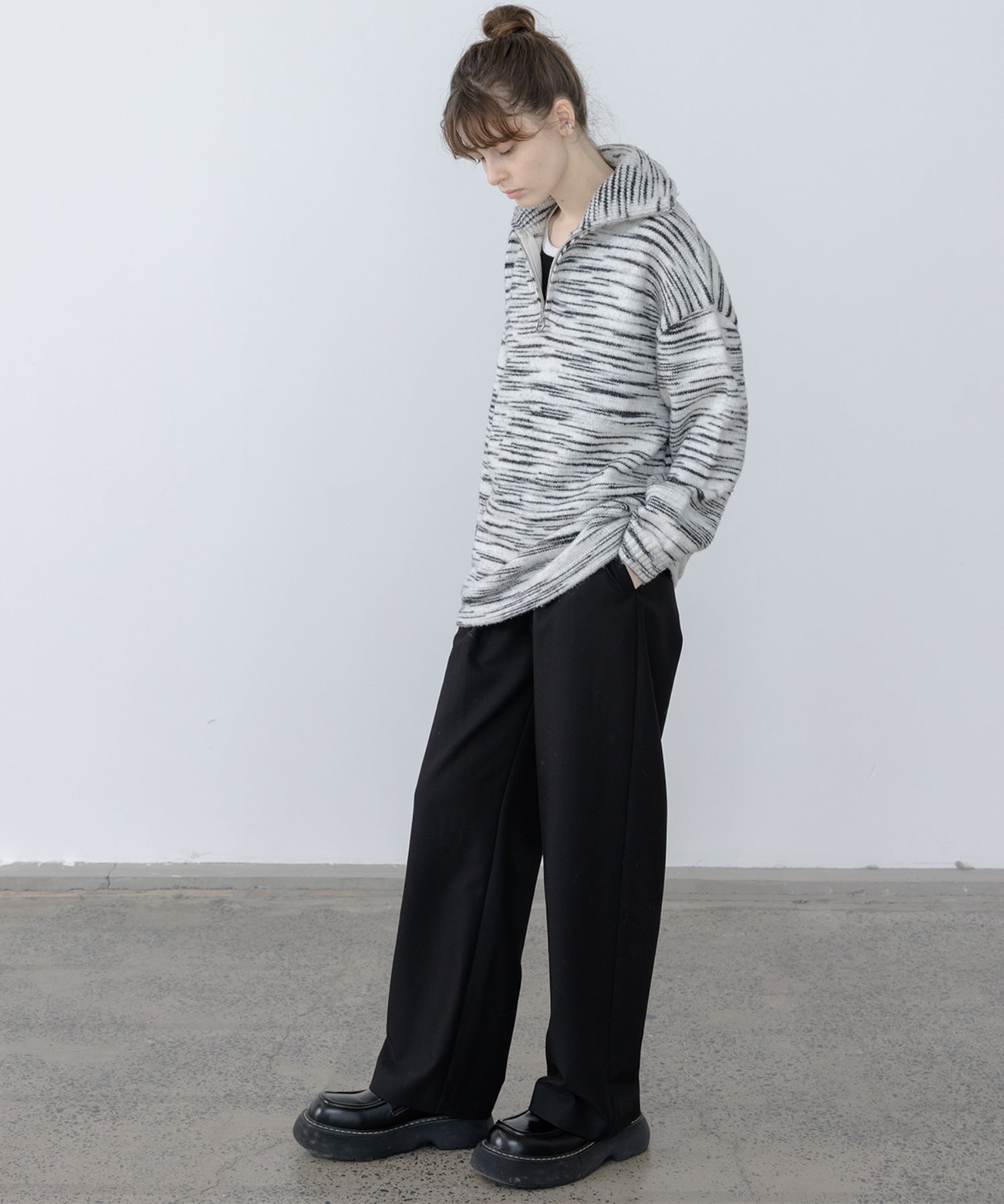 Half-Zip Oversized Polo Knit Pullover