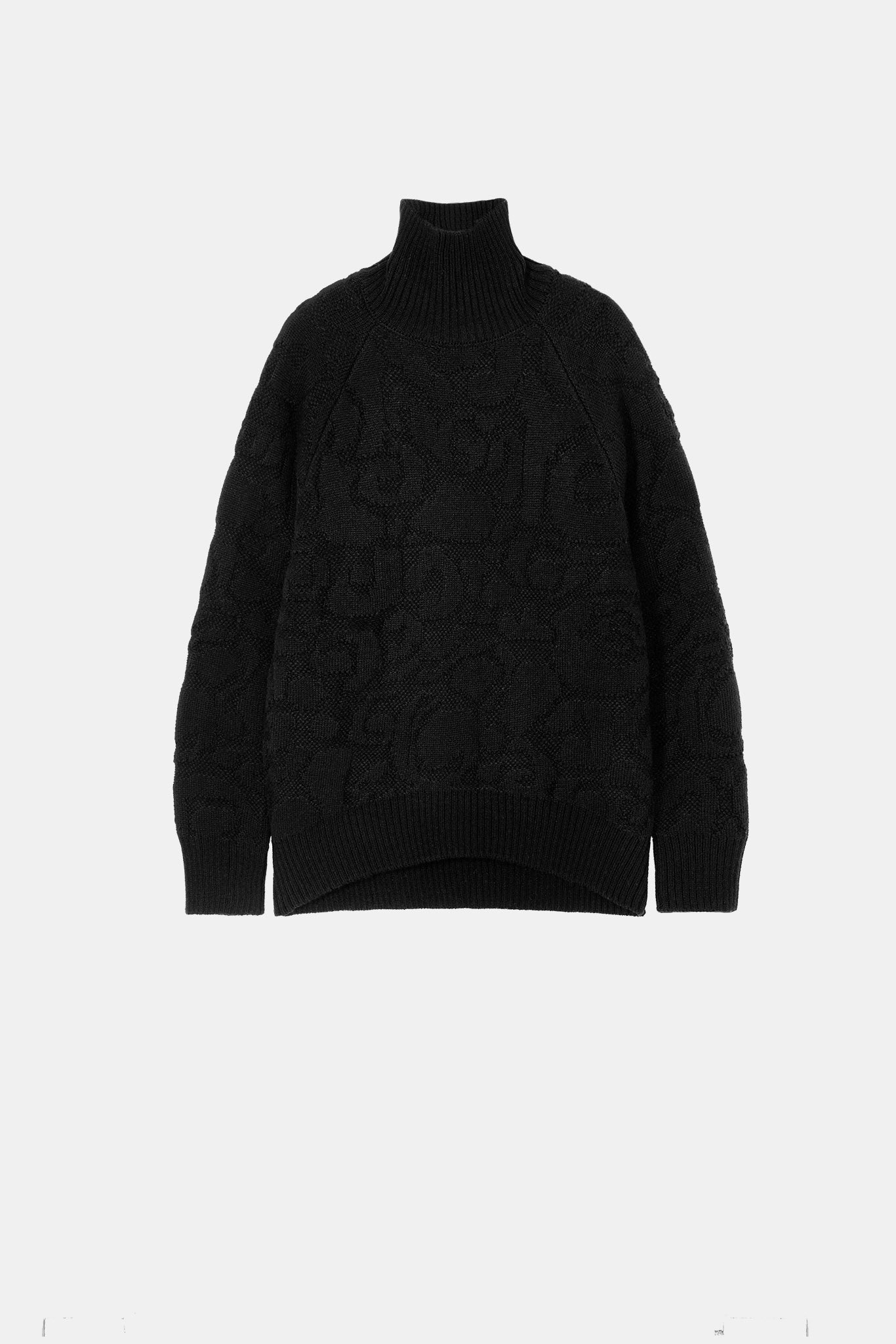 High Neck Jacquard Design Knit