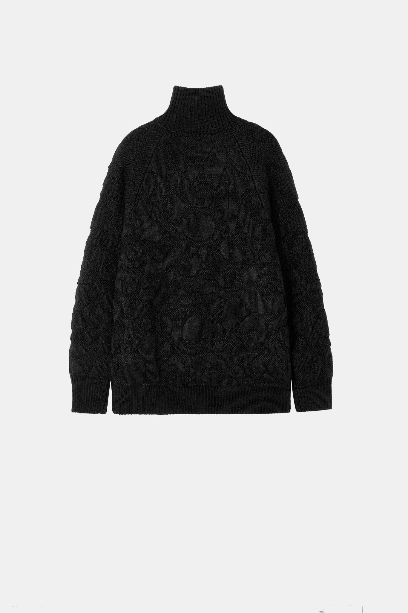 High Neck Jacquard Design Knit