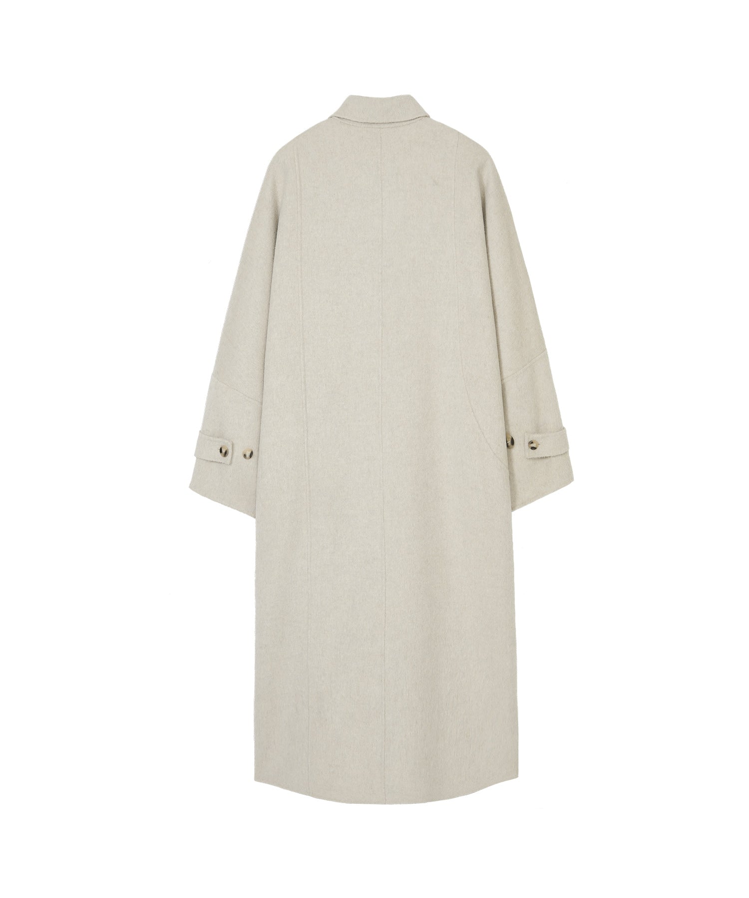 Double-Face Wool Cocoon Coat with Batwing Sleeves