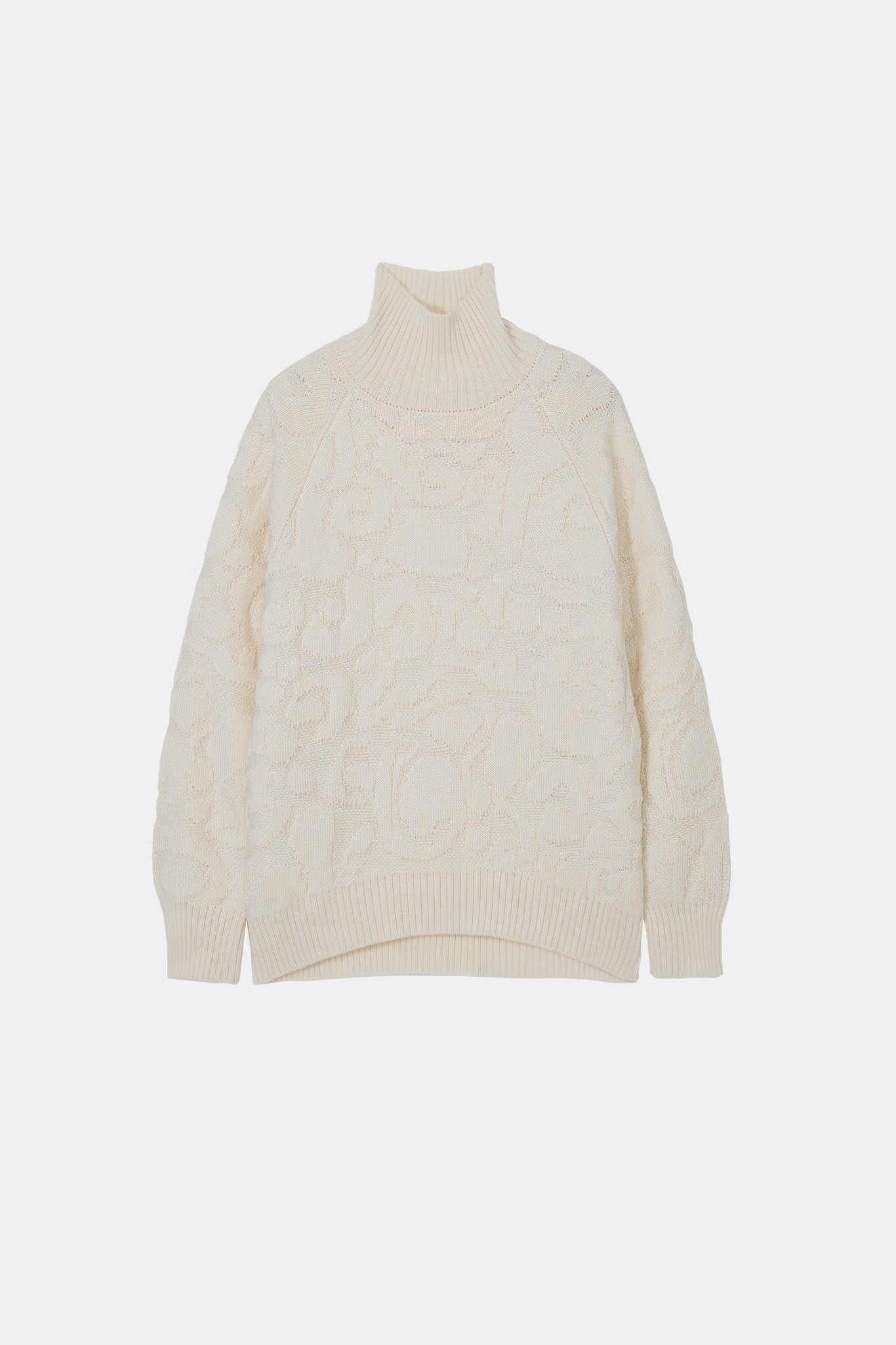 High Neck Jacquard Design Knit