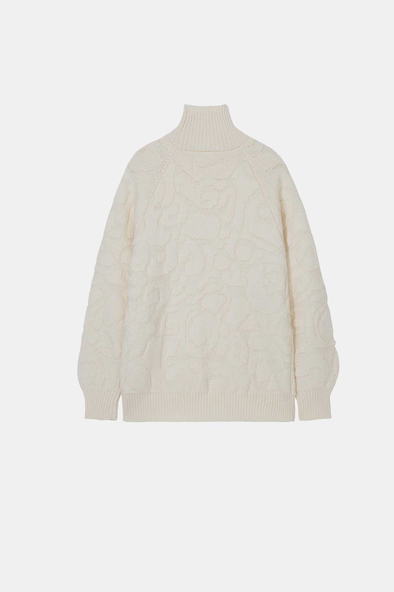 High Neck Jacquard Design Knit