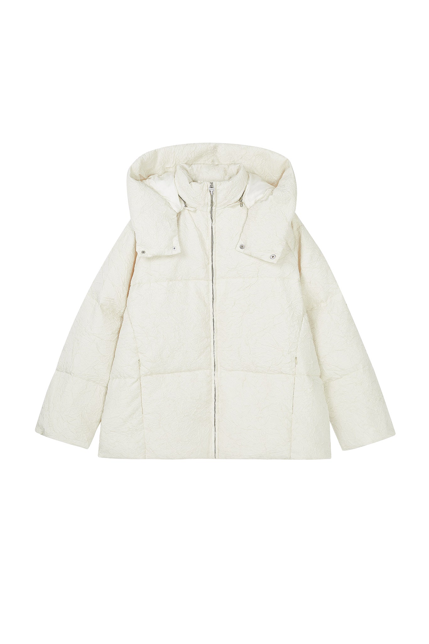 Puffy Jacquard Hooded Down Jacket
