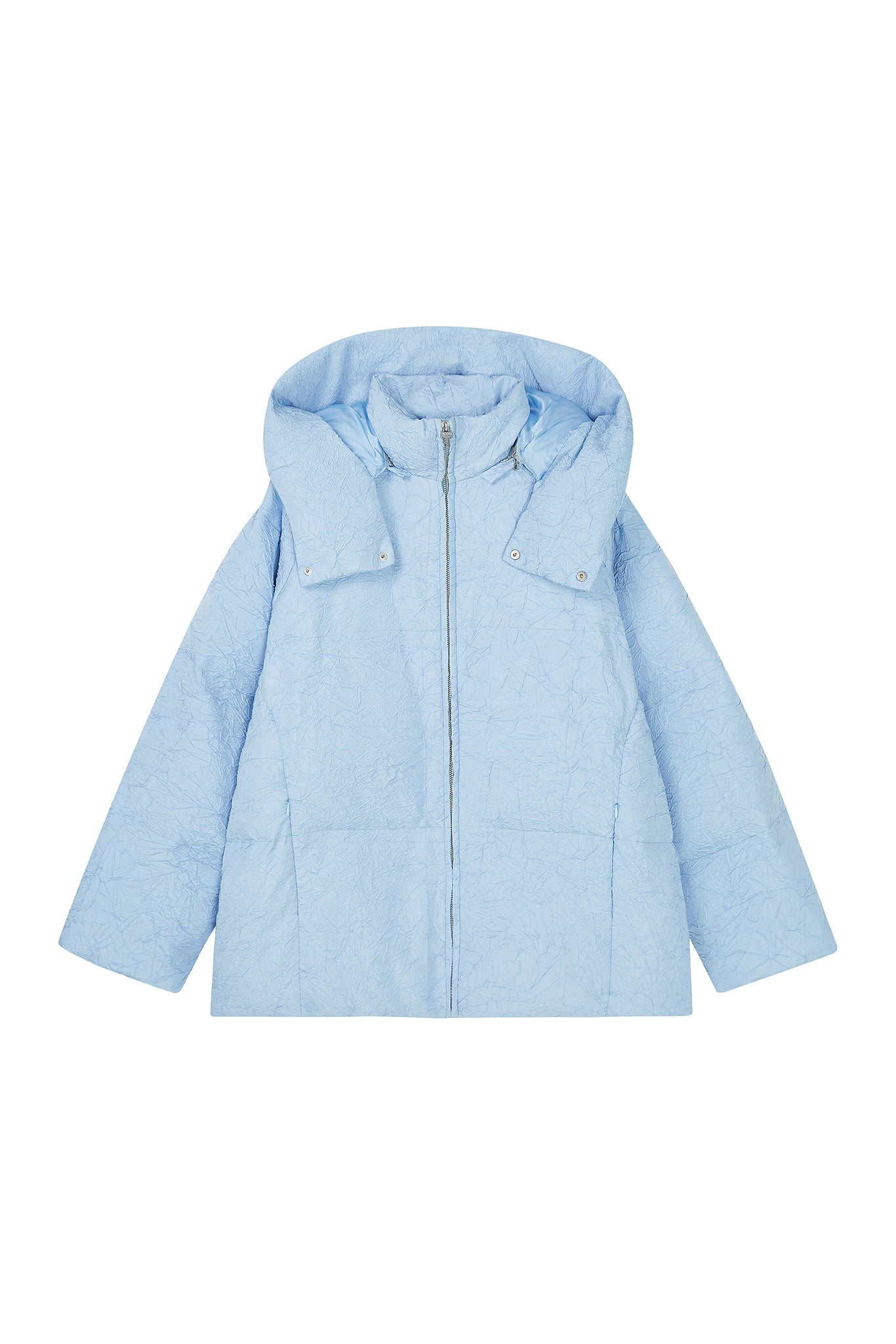 Puffy Jacquard Hooded Down Jacket