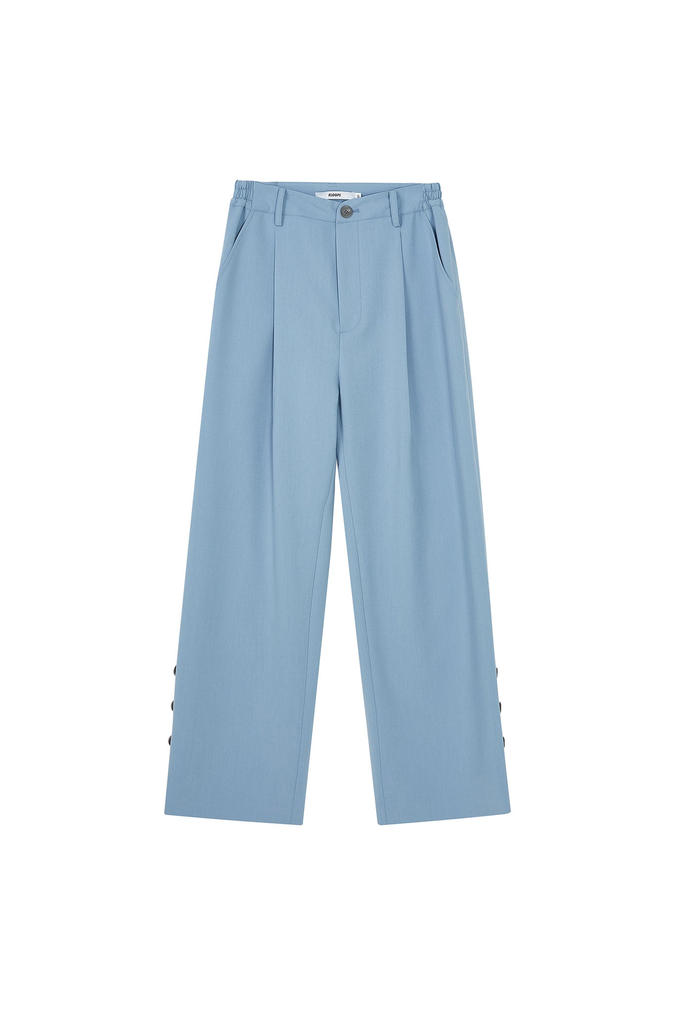 Accent Button Straight Basic Pants