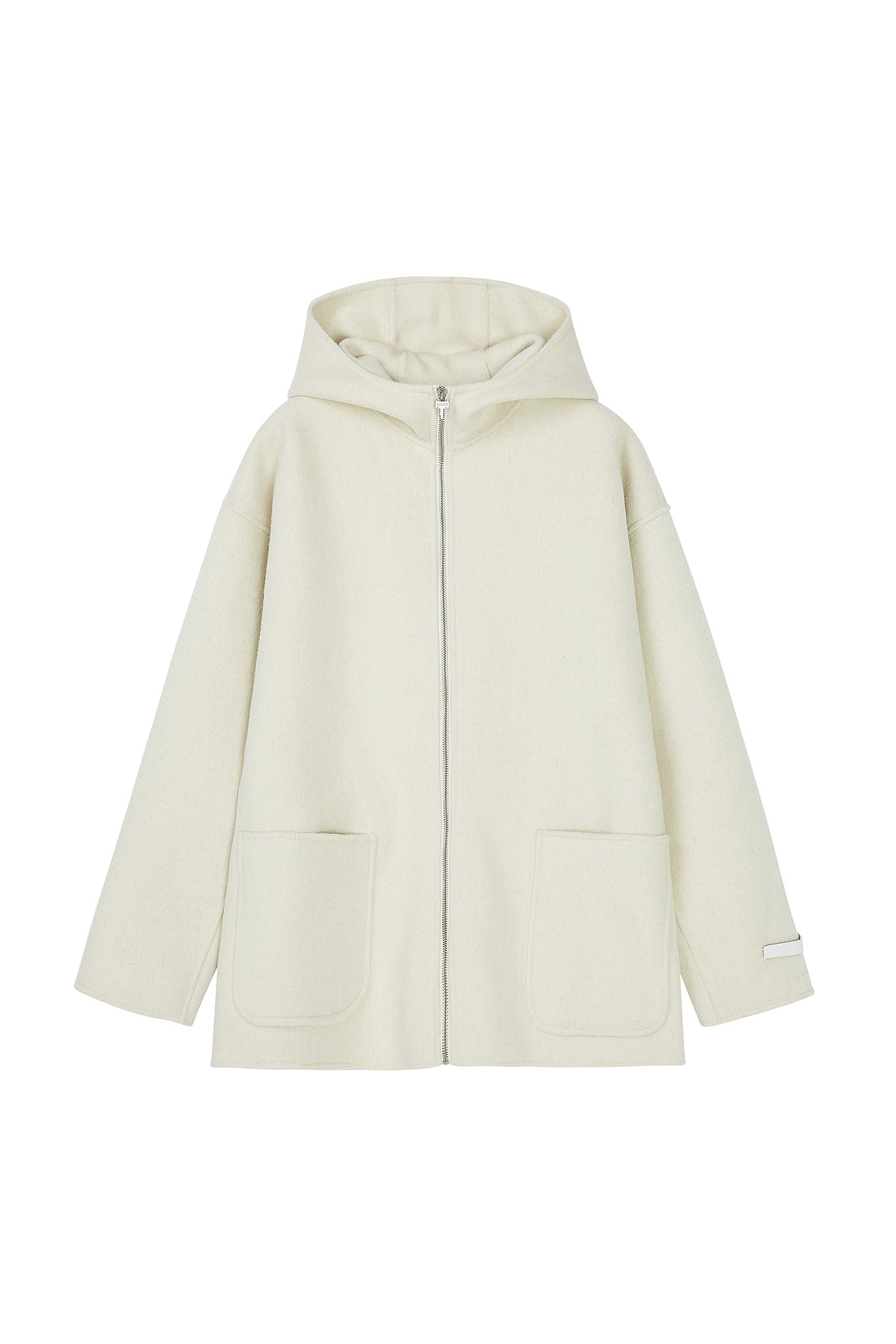 Zip-Up Wool Blend Short Coat
