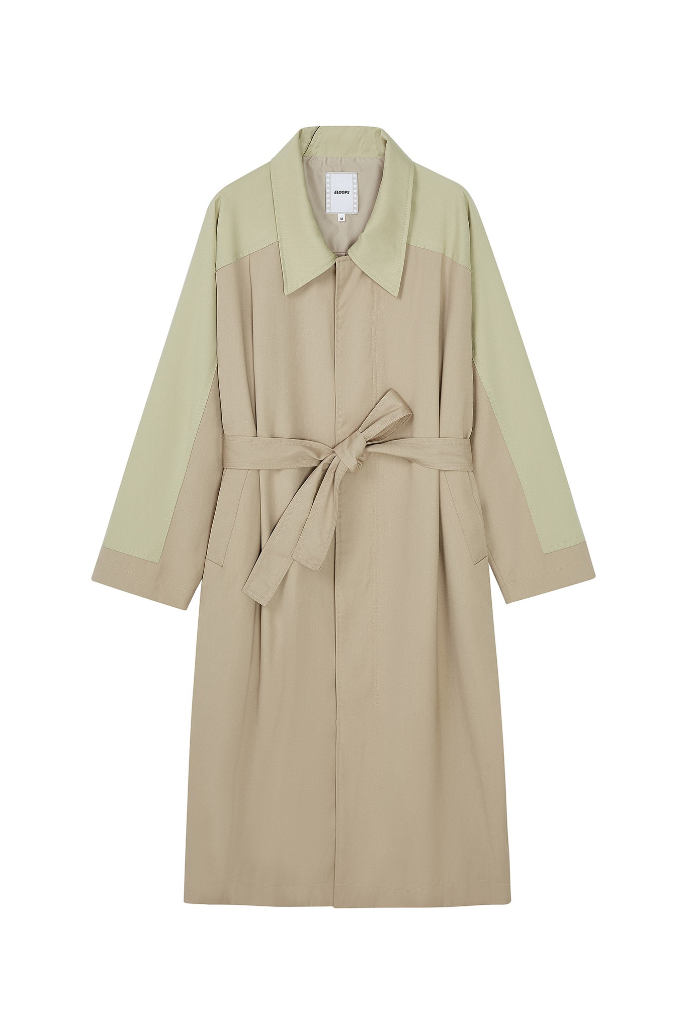 Oversized Bi-Color Raglan Sleeve Trench Coat