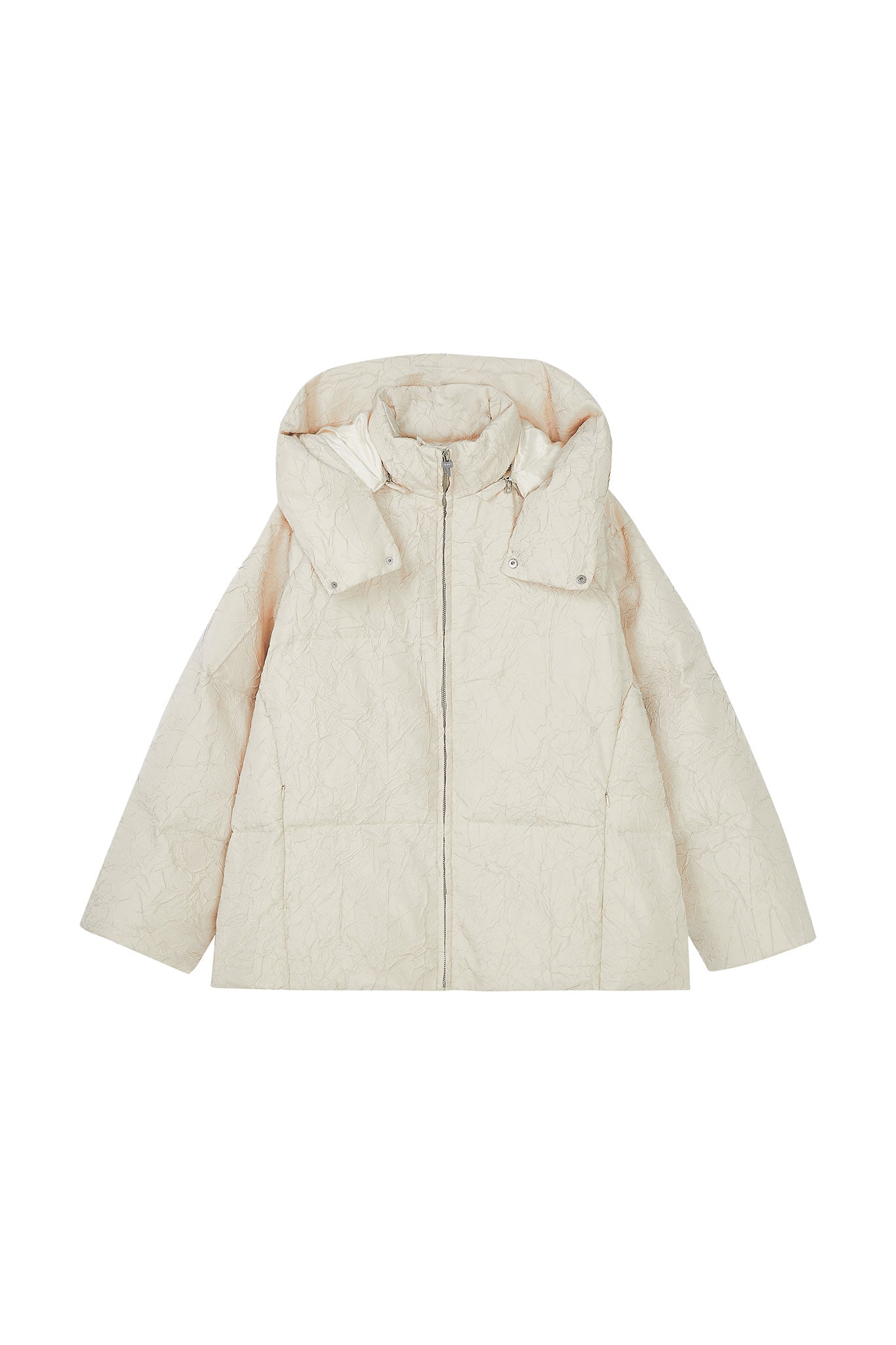 Puffy Jacquard Hooded Down Jacket