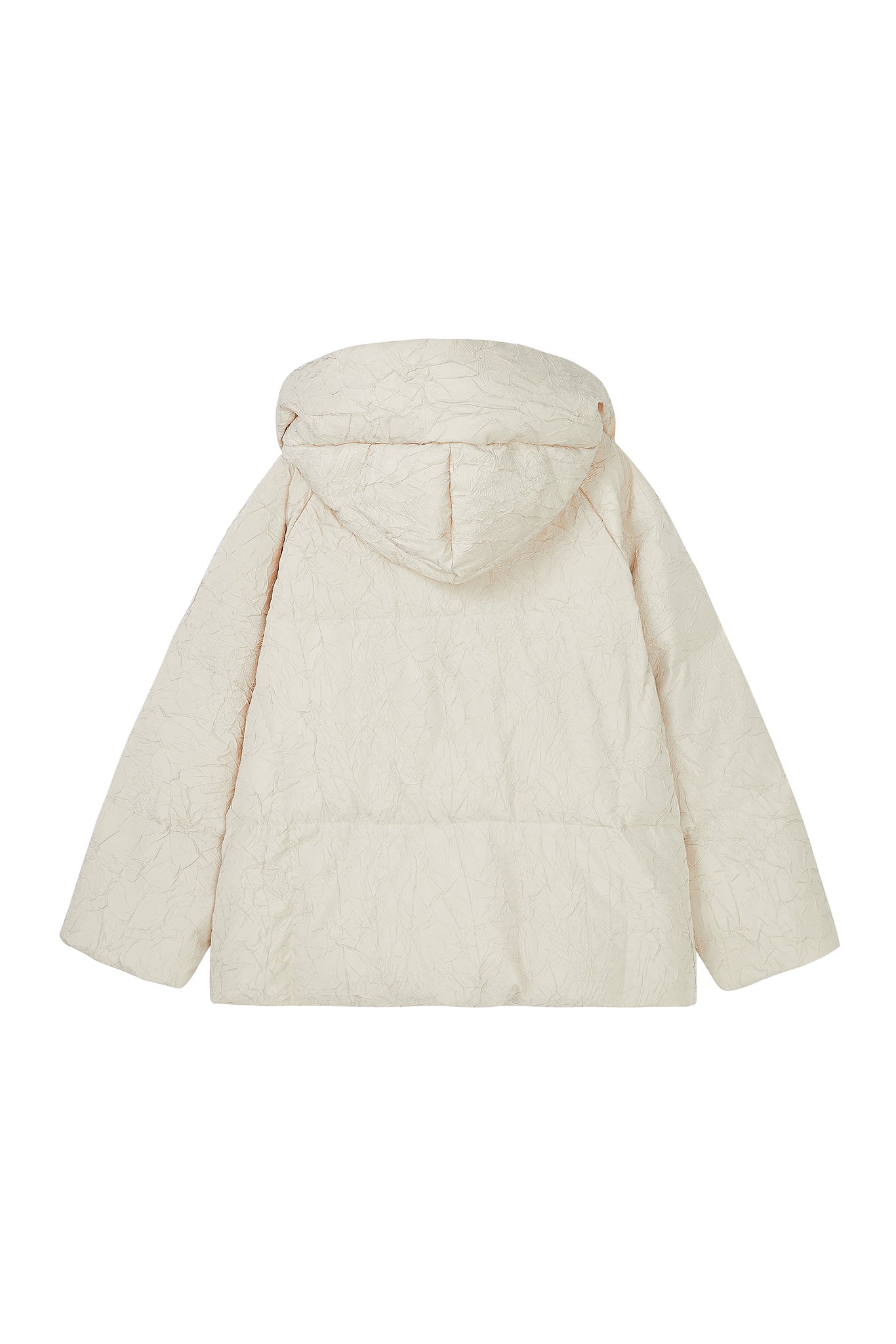 Puffy Jacquard Hooded Down Jacket