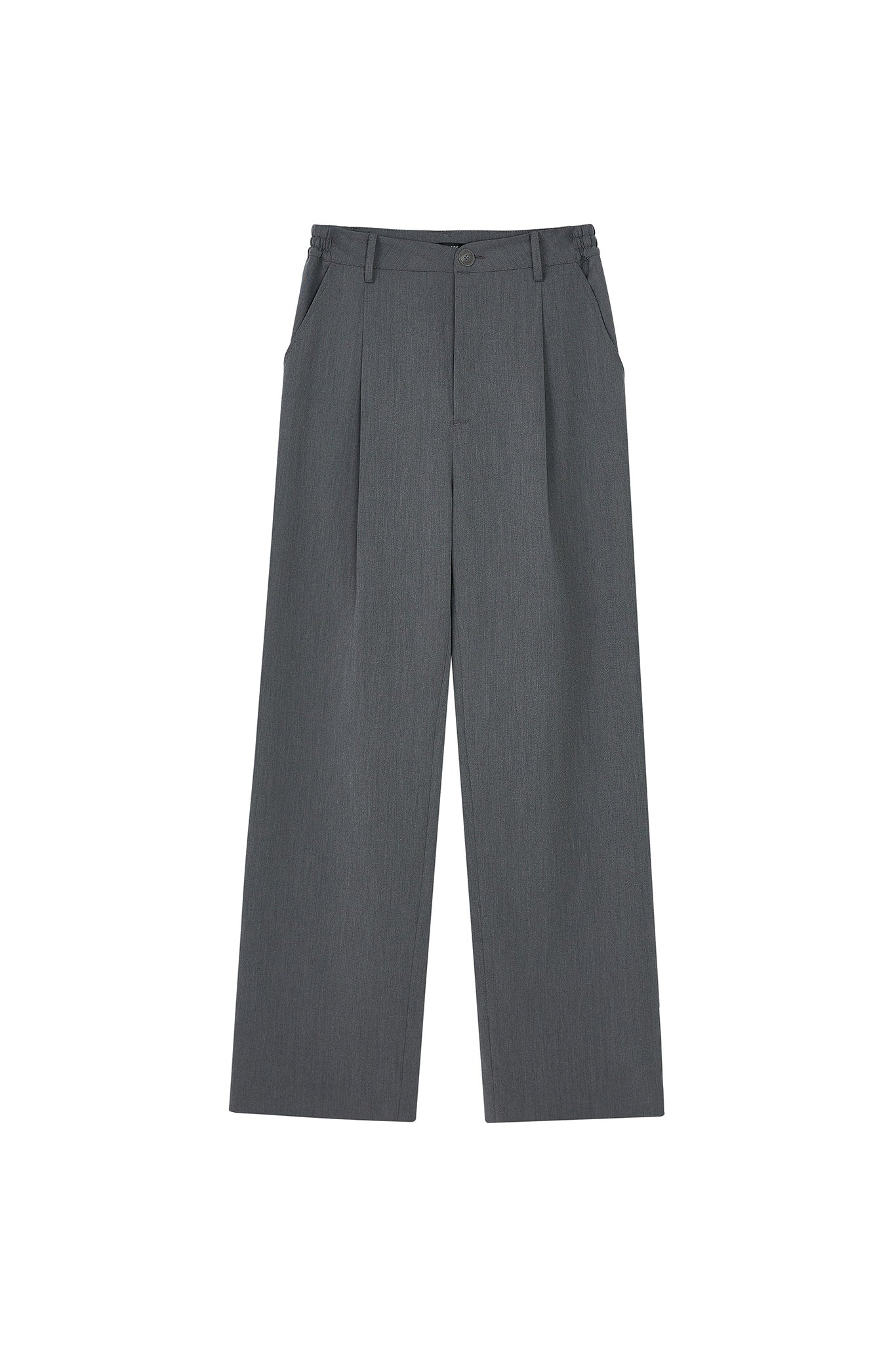 Accent Button Straight Basic Pants