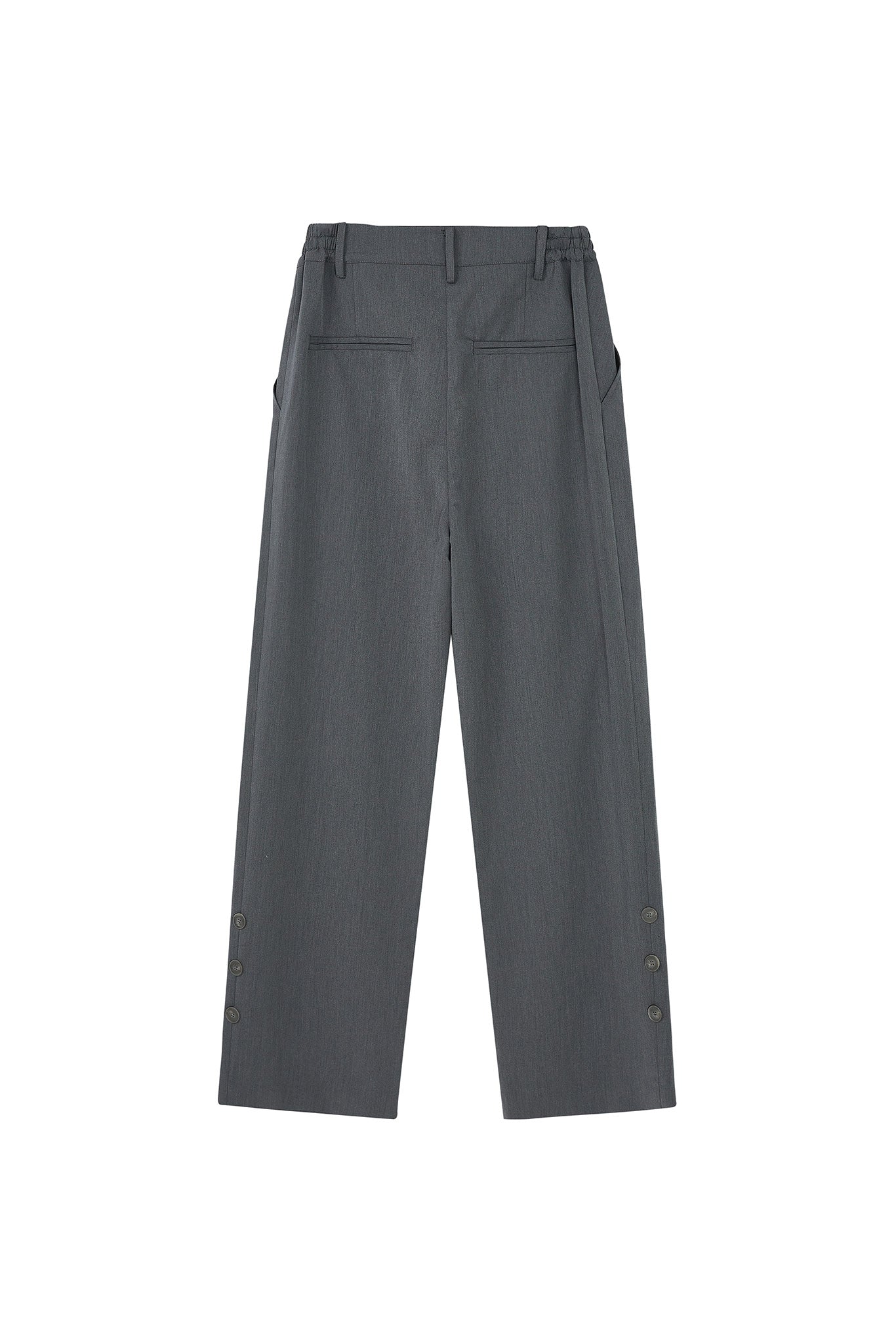 Accent Button Straight Basic Pants