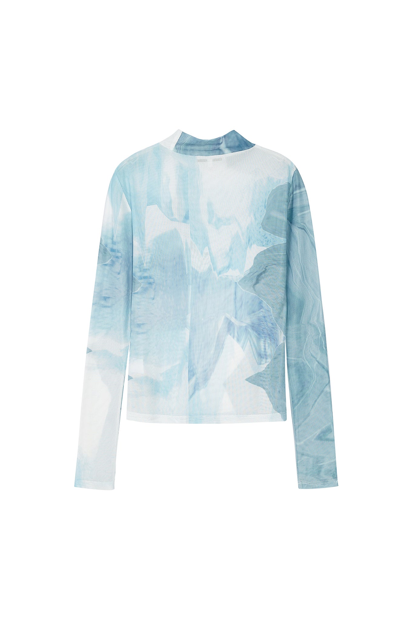 Abstract Print Sheer Top