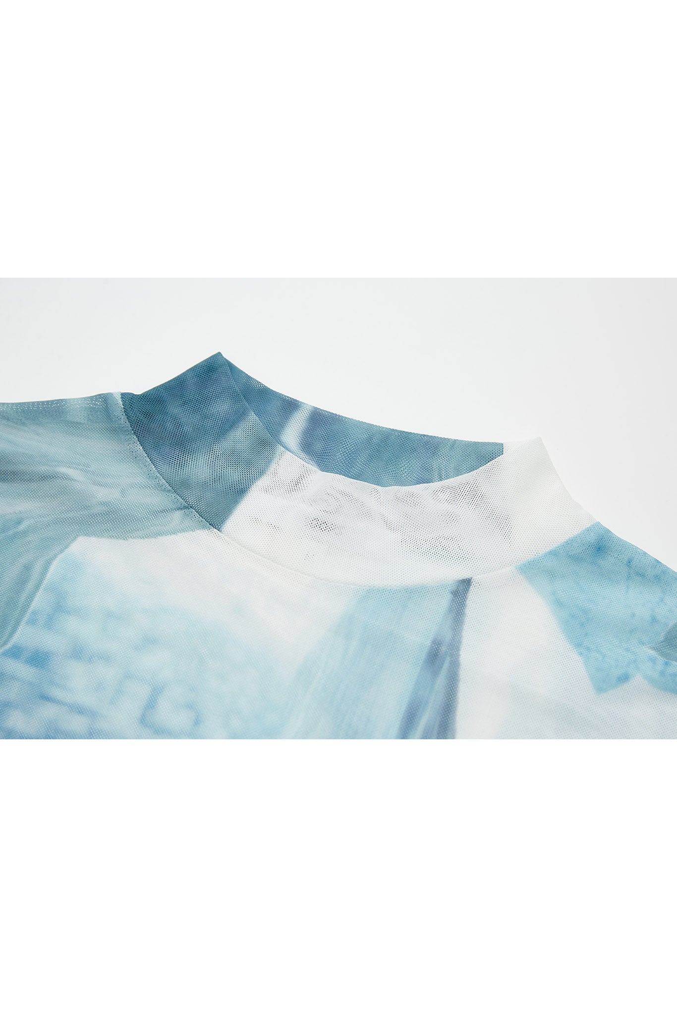 Abstract Print Sheer Top