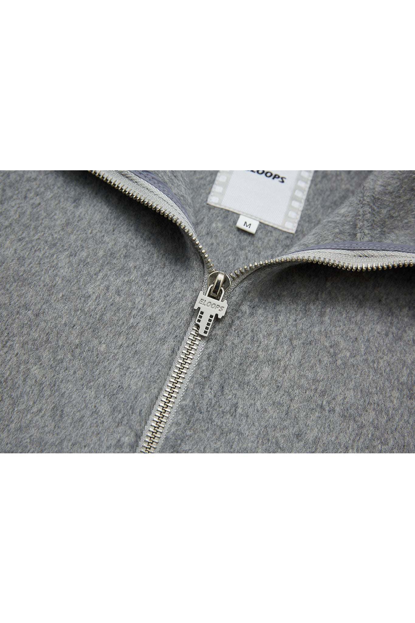 Zip-Up Wool Blend Short Coat