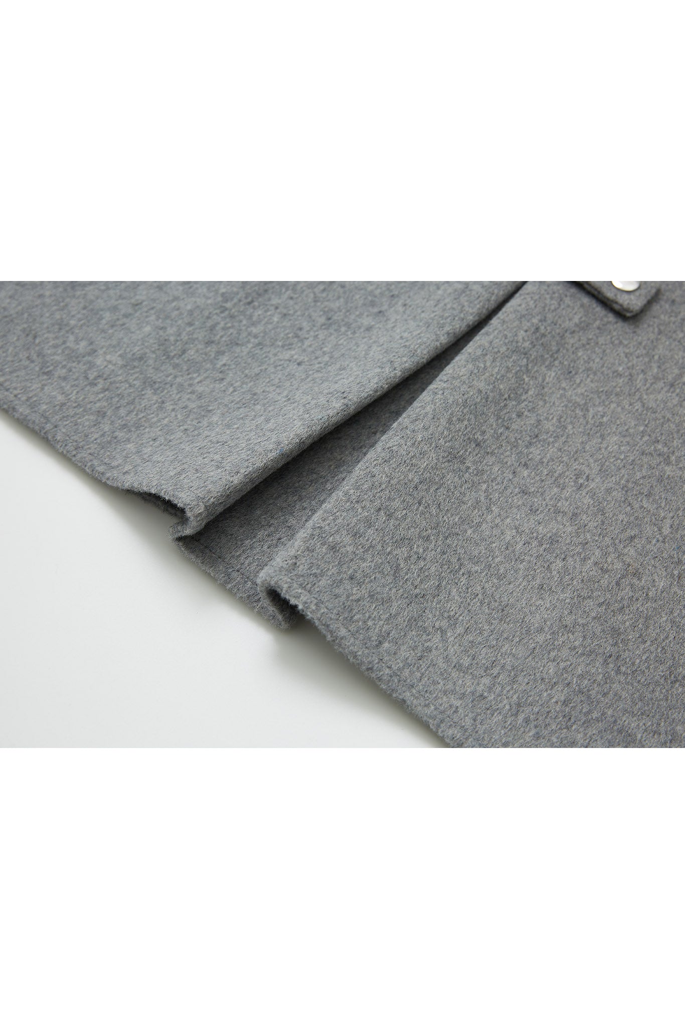 Zip-Up Wool Blend Short Coat