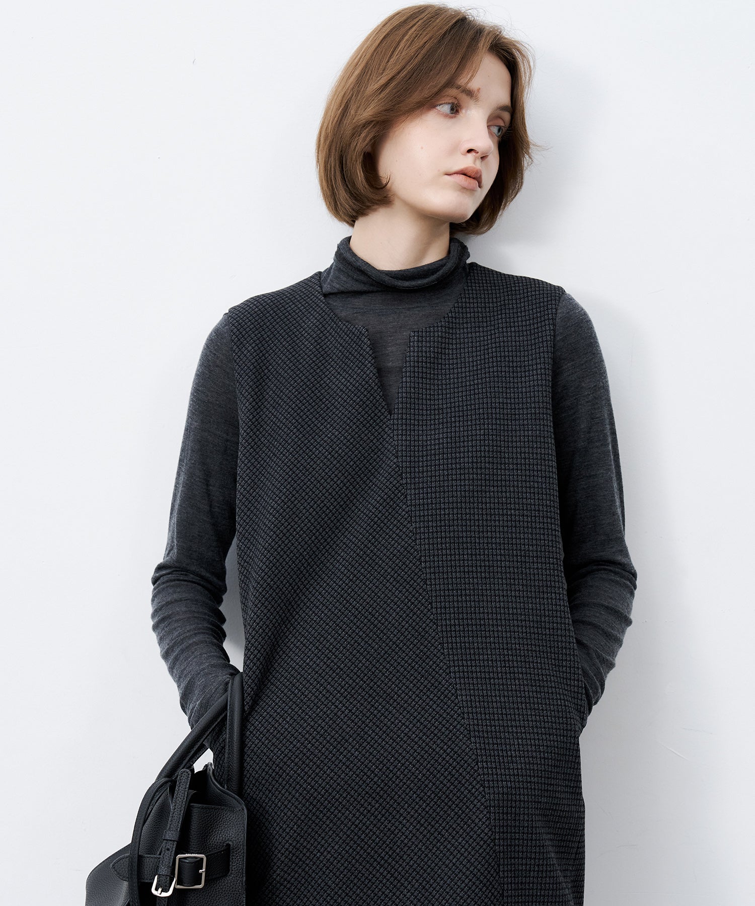 Slim-Fit Wool Turtleneck Knit Top