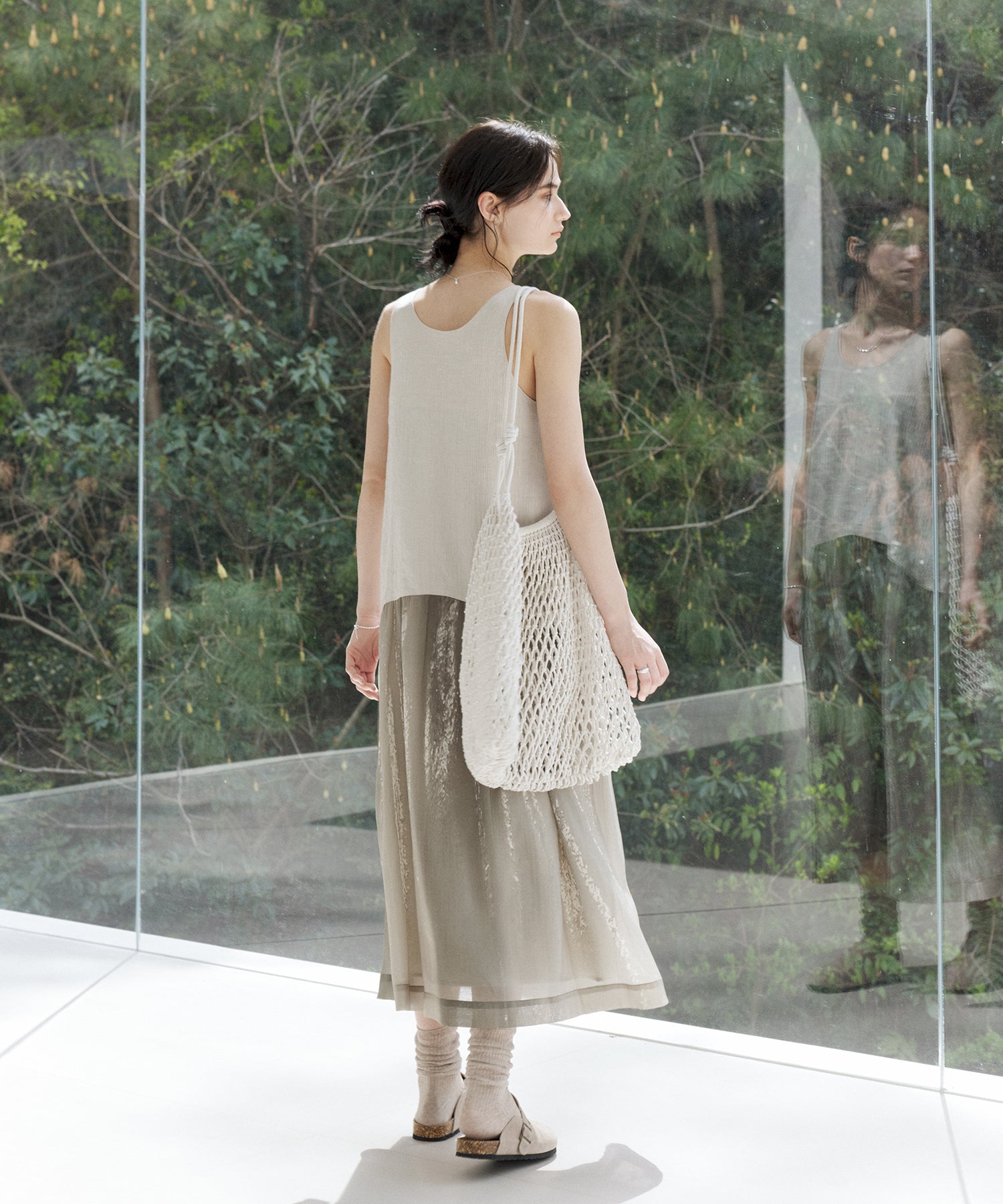 Art Print Sheer Docking Dress